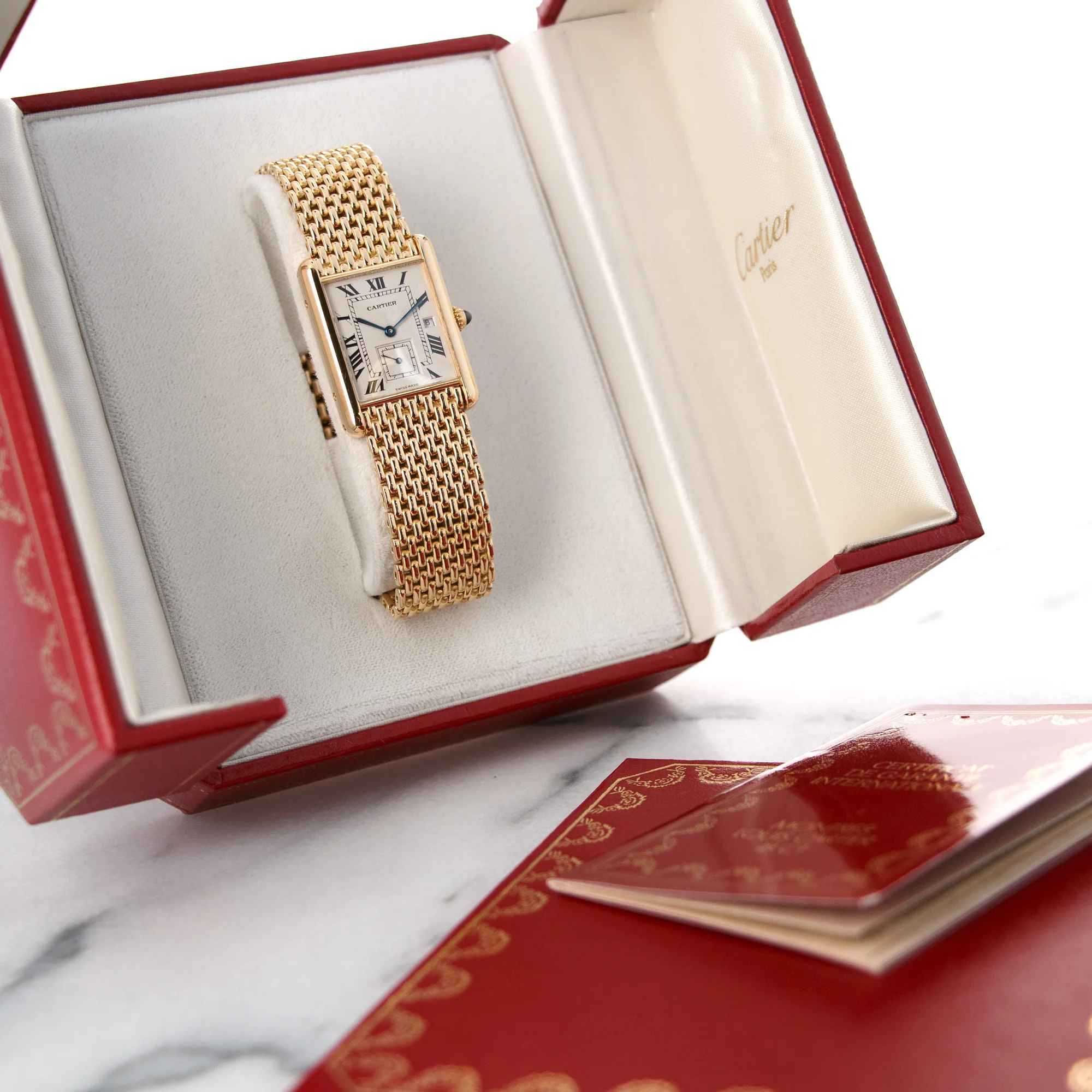 Cartier Yellow Gold Tank Louis Bracelet Watch with Original Box and Warranty - Image 5