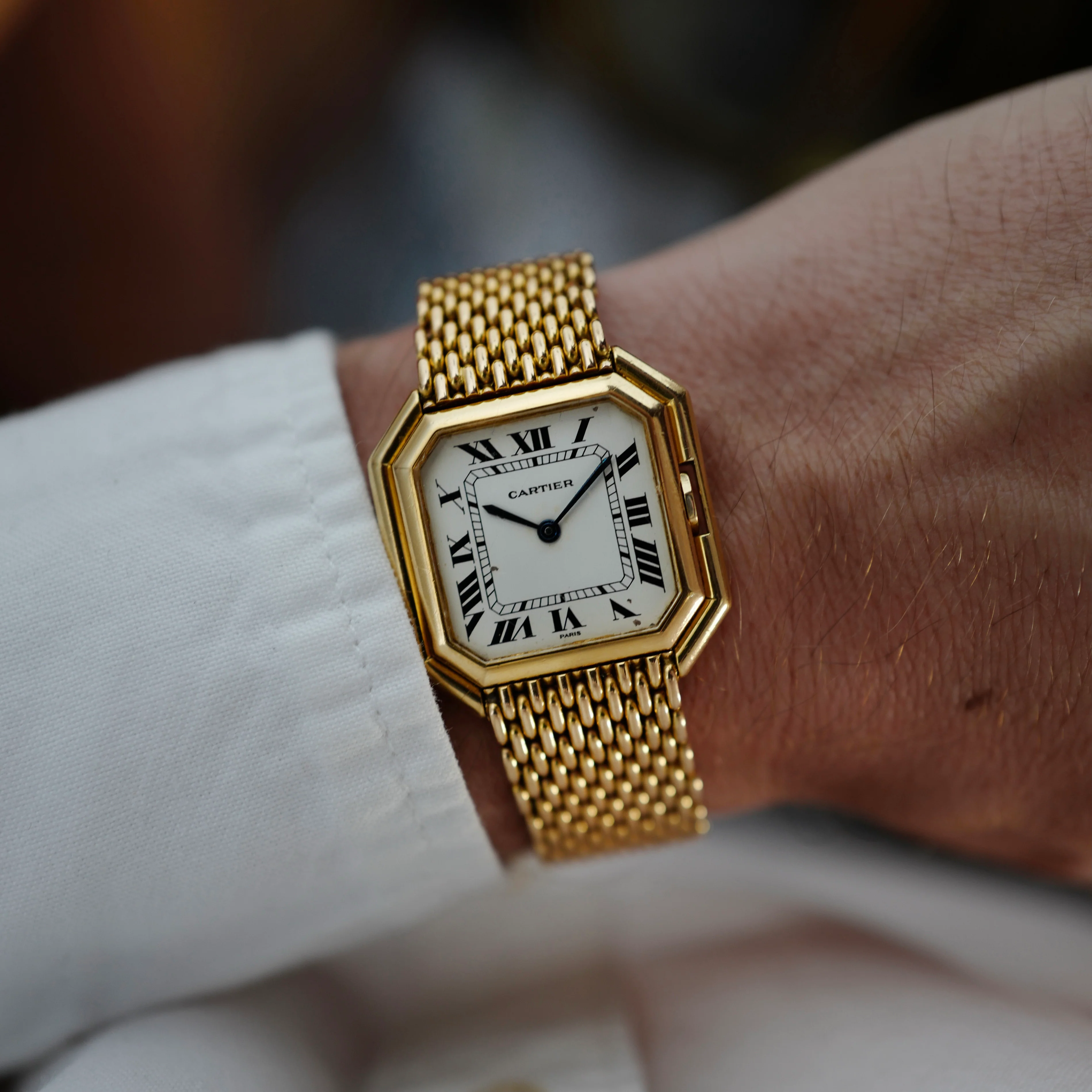 Cartier Yellow Gold Tank Ceinture Automatic Watch on Original Bracelet - Image 4