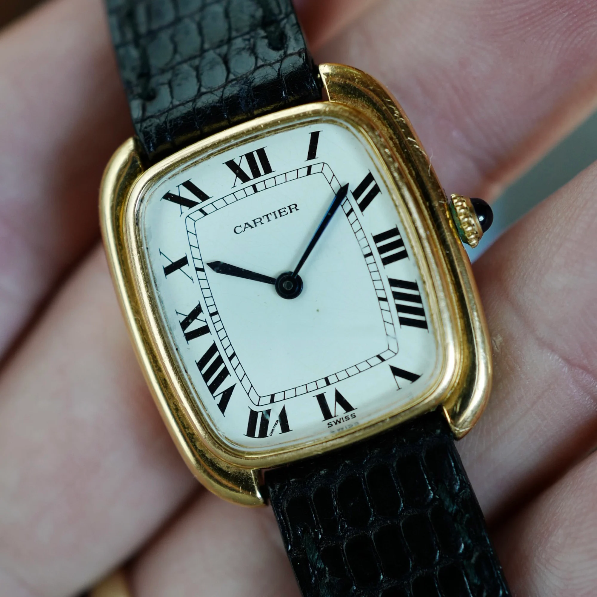 Cartier Yellow Gold Tank Gondole Strap Watch - Image 5