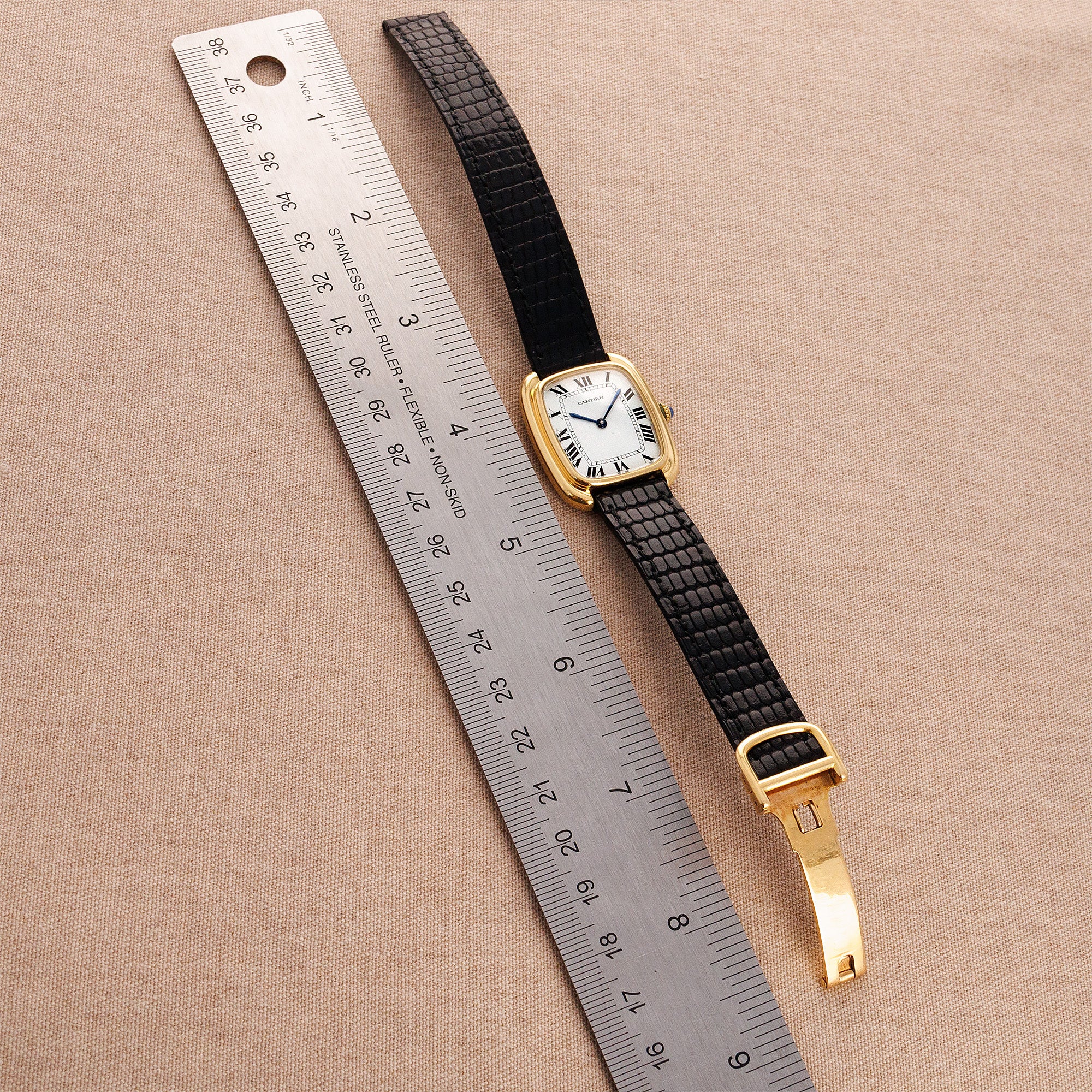 Cartier Yellow Gold Tank Gondole Strap Watch - Image 7