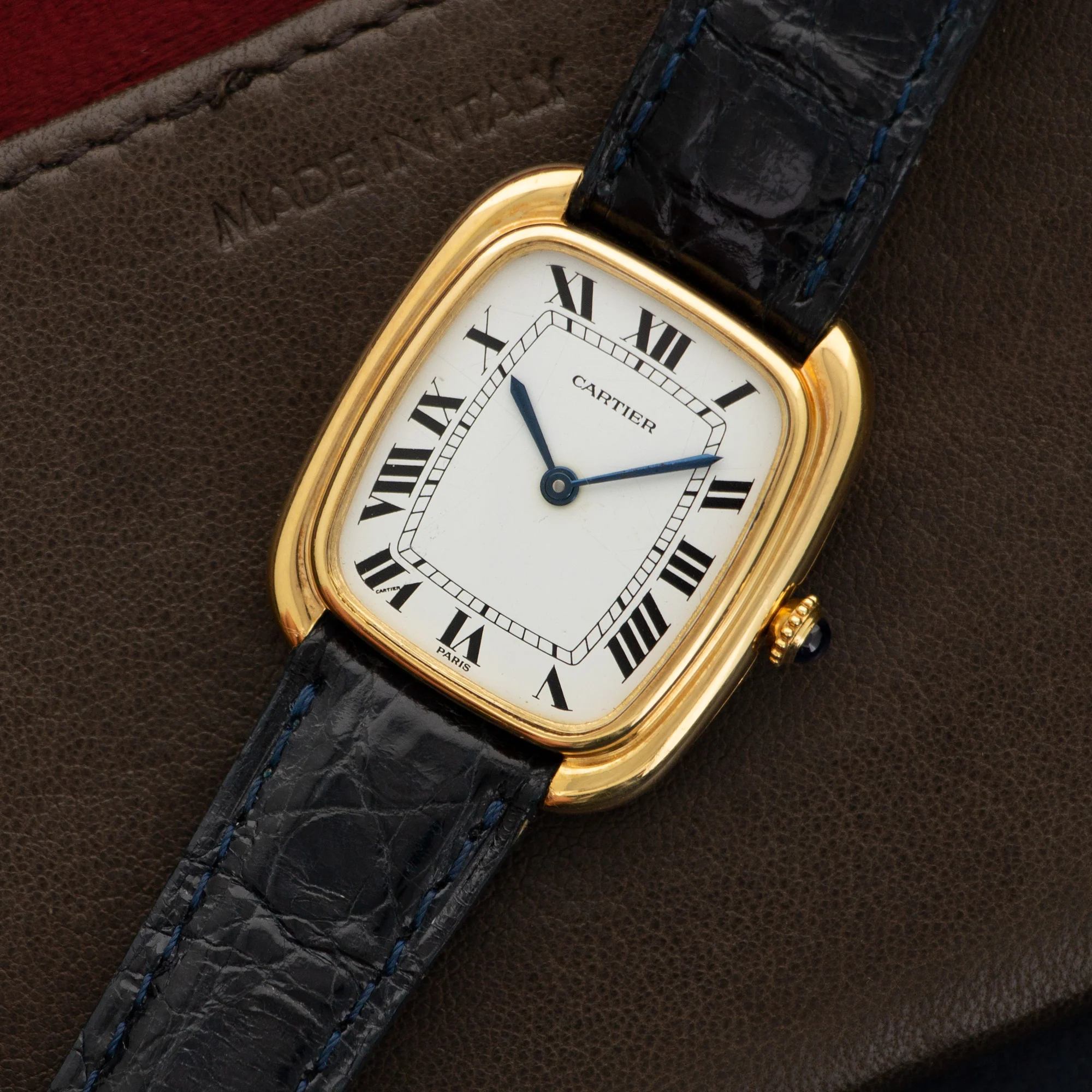 Cartier Yellow Gold Tank Gondole Strap Watch - Image 2