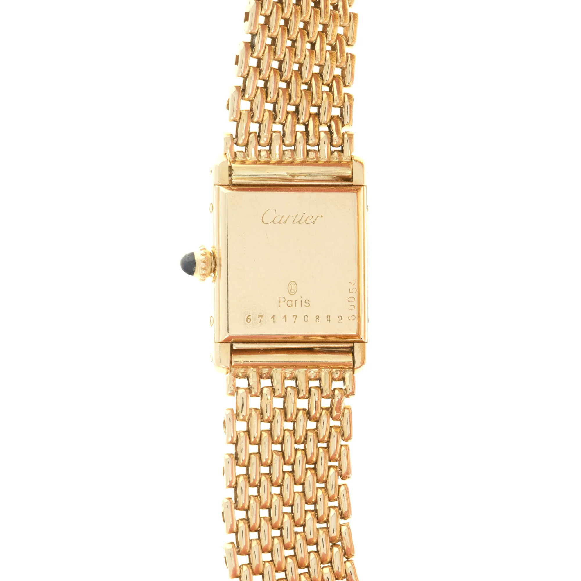 Cartier Yellow Gold Tank Mechanical Watch on a Bracelet - Image 4