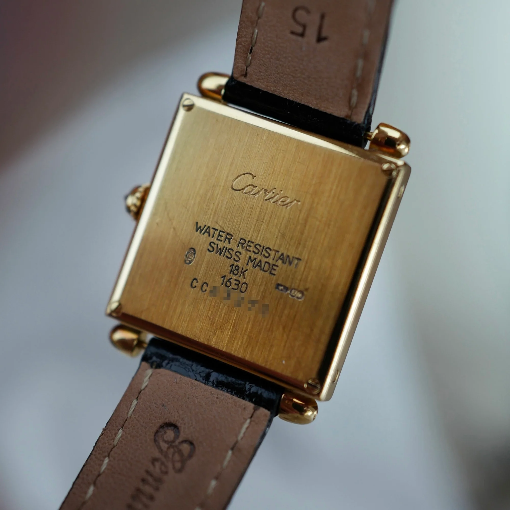 Cartier Yellow Gold Tank Obus Ref. 1630 with Black Enamel - Image 8