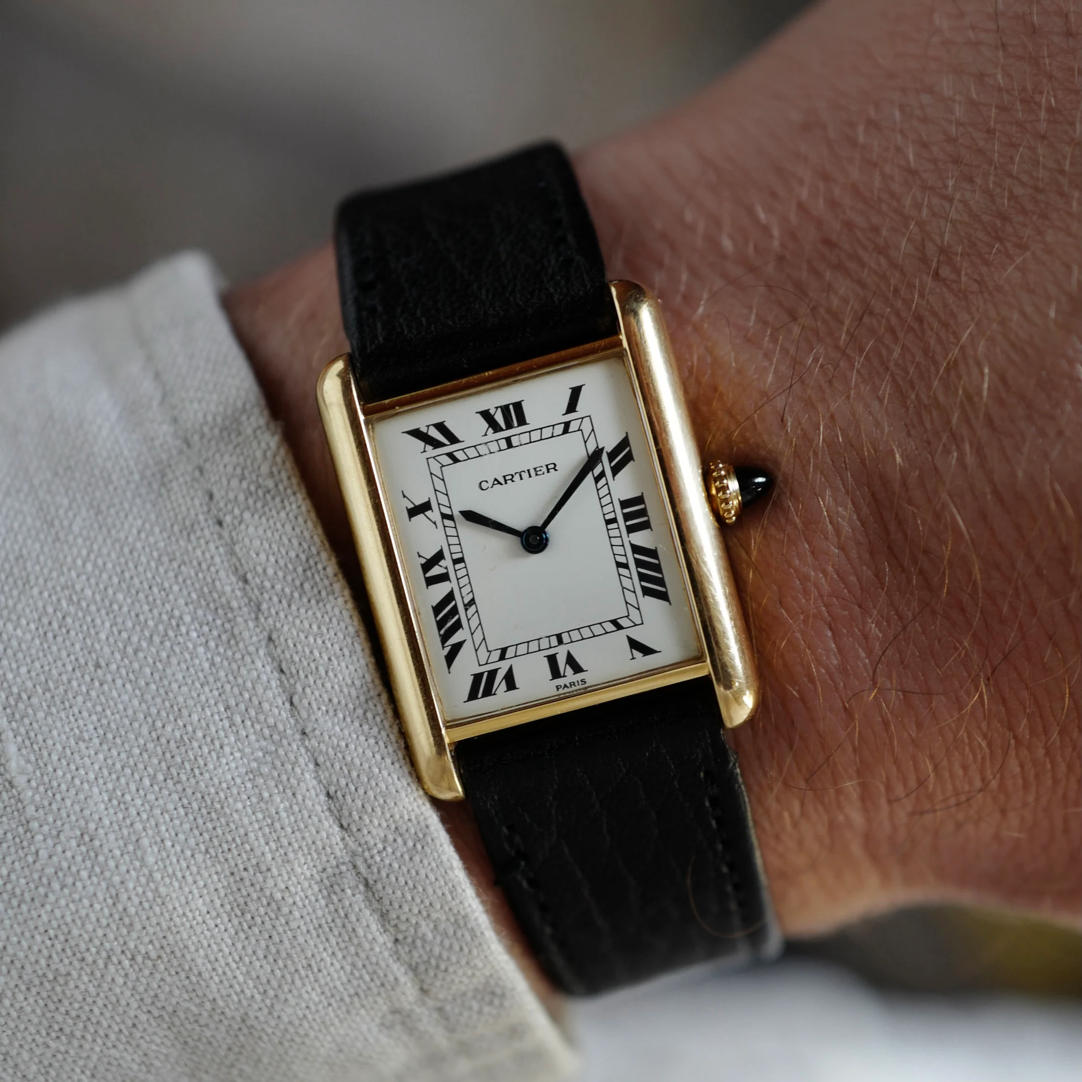 Cartier Yellow Gold Tank Paris Mechanical Watch - Image 5