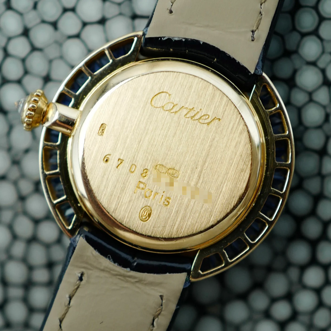 Cartier Yellow Gold Vendome Watch Ref. 86402352 with Original Sapphires and Diamonds - Image 6