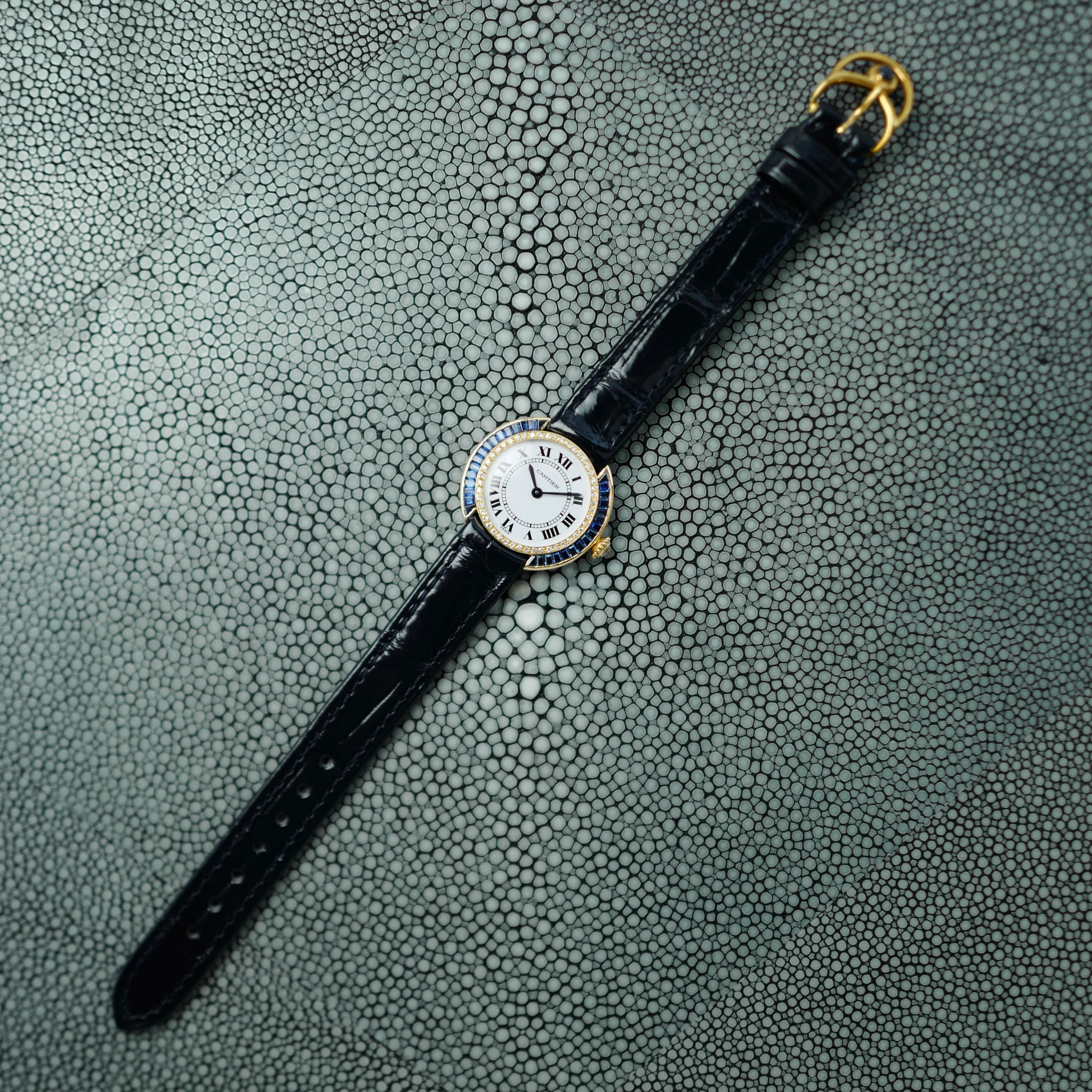 Cartier Yellow Gold Vendome Watch Ref. 86402352 with Original Sapphires and Diamonds - Image 7