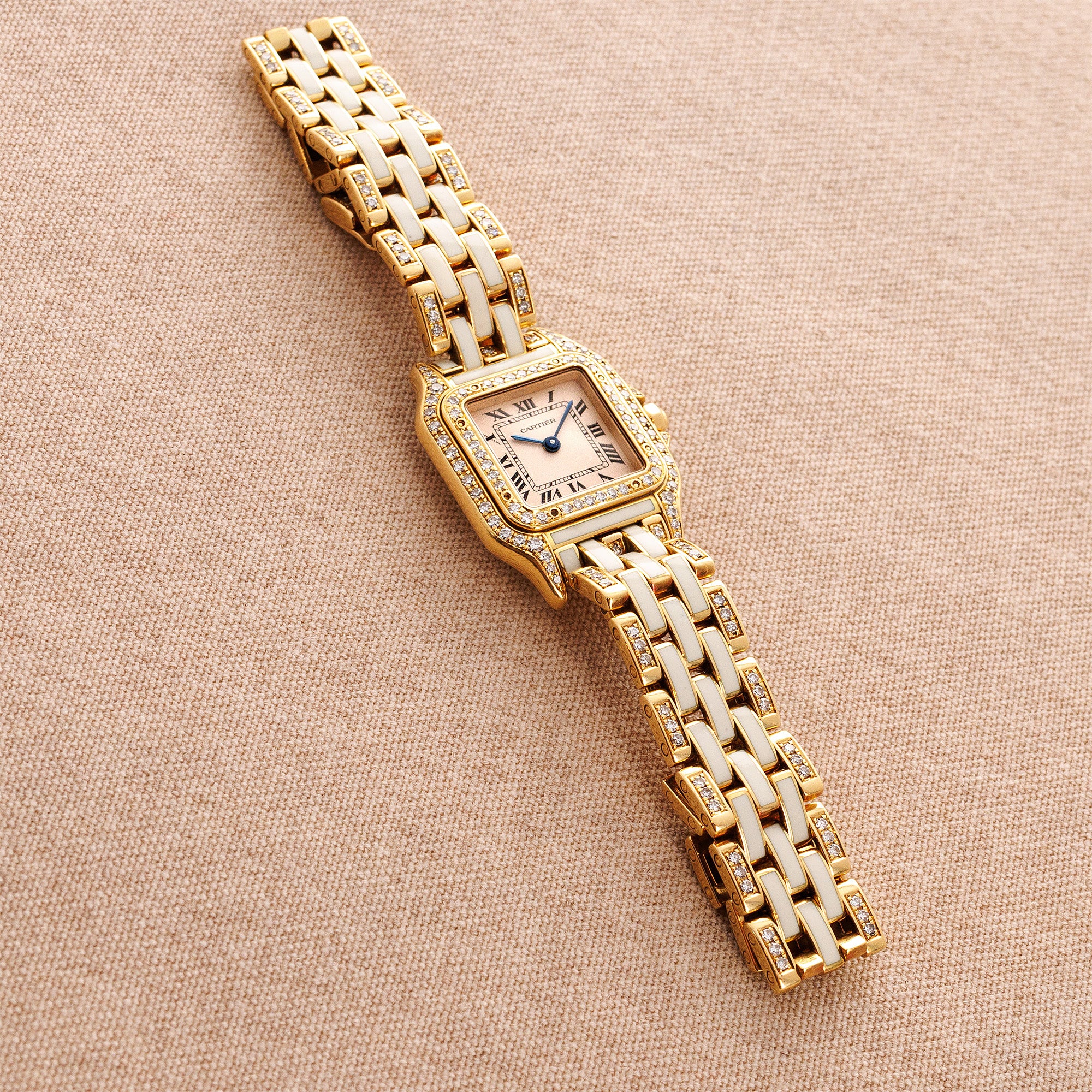 Cartier Yellow Gold Panthere Ref. 8057915 with White Enamel and Diamonds - Image 4