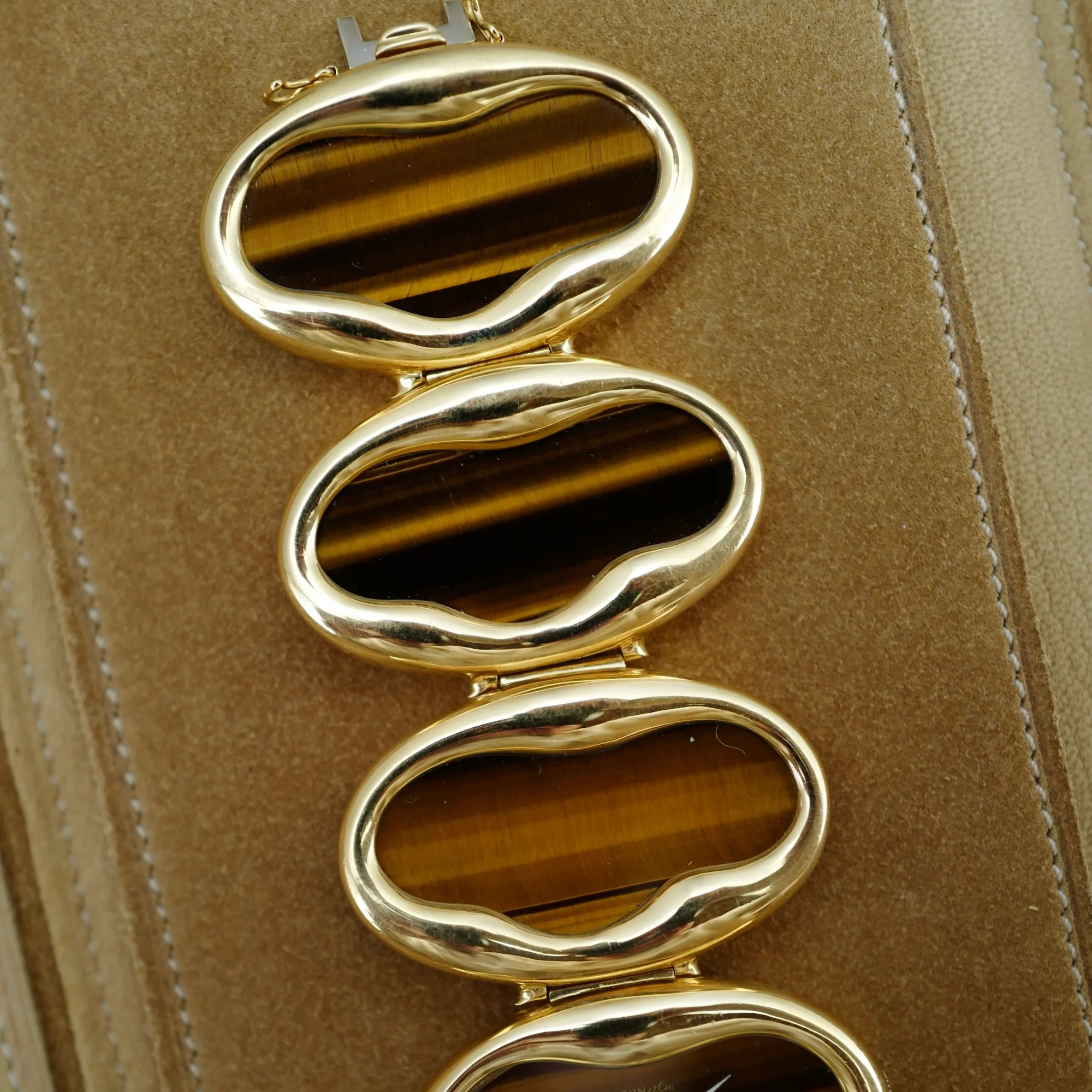 Chopard Yellow Gold Tigers Eye Bracelet Watch Retailed by Laykin et Cie - Image 6