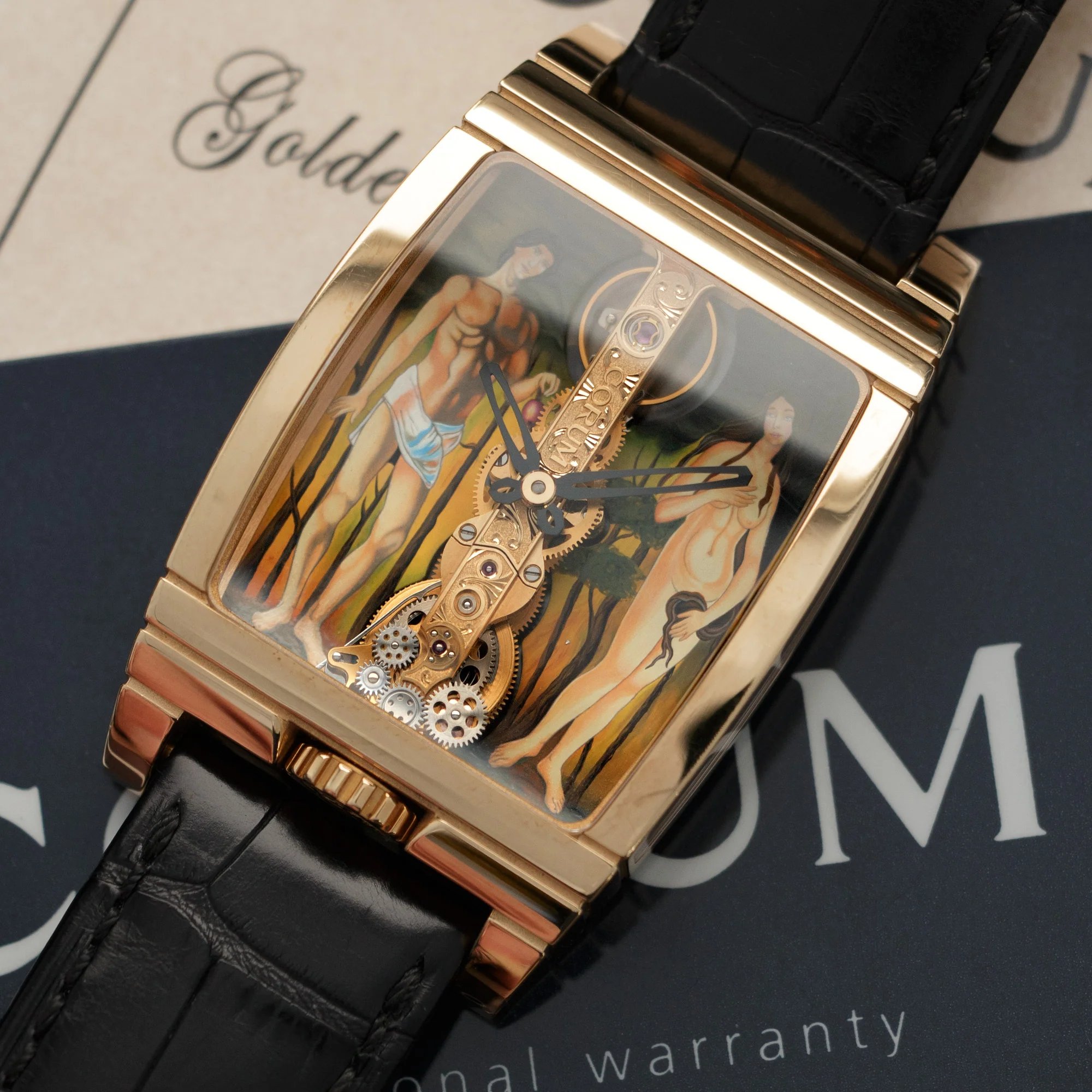 Corum Rose Gold Golden Bridge Adam & Eve Watch - Image 2