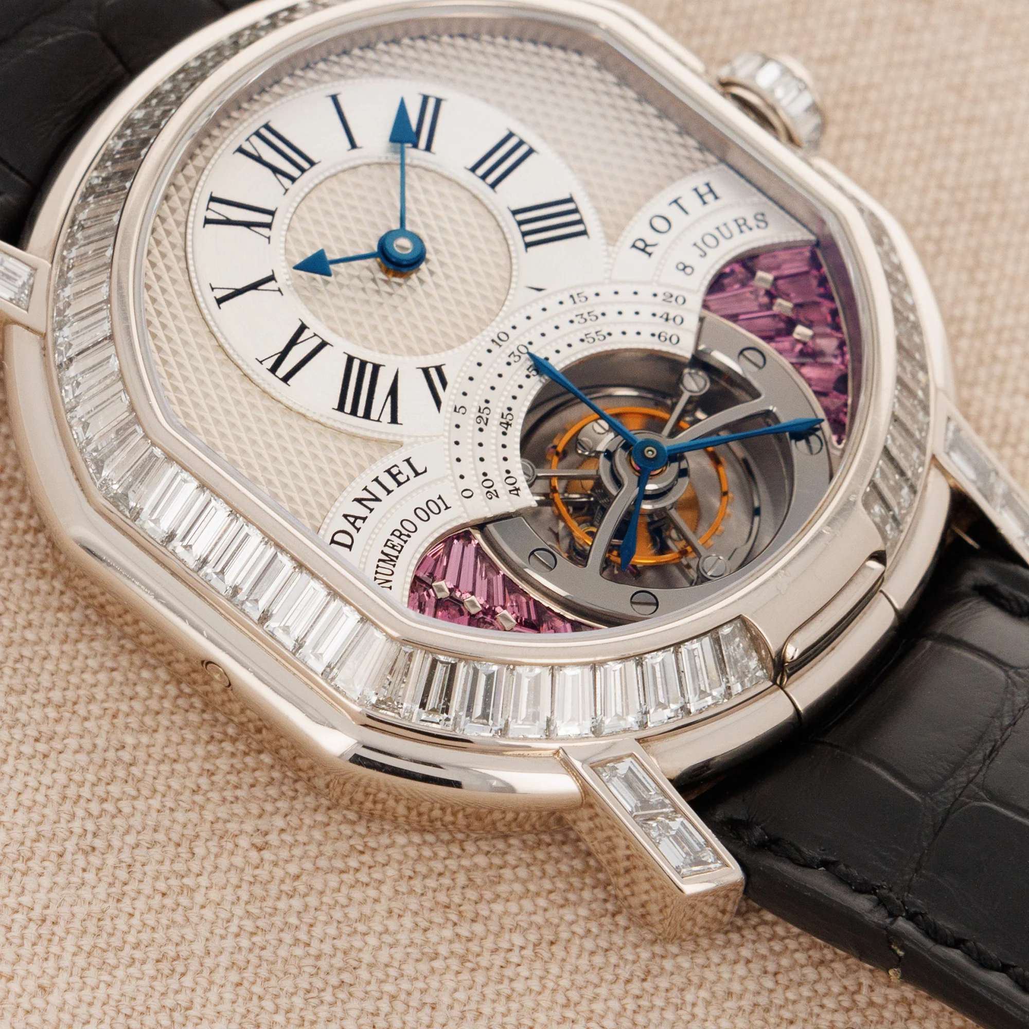 Daniel Roth 8-Day Double Face Tourbillon Diamond & Sapphire Watch Ref. 197.x.60 - Image 4