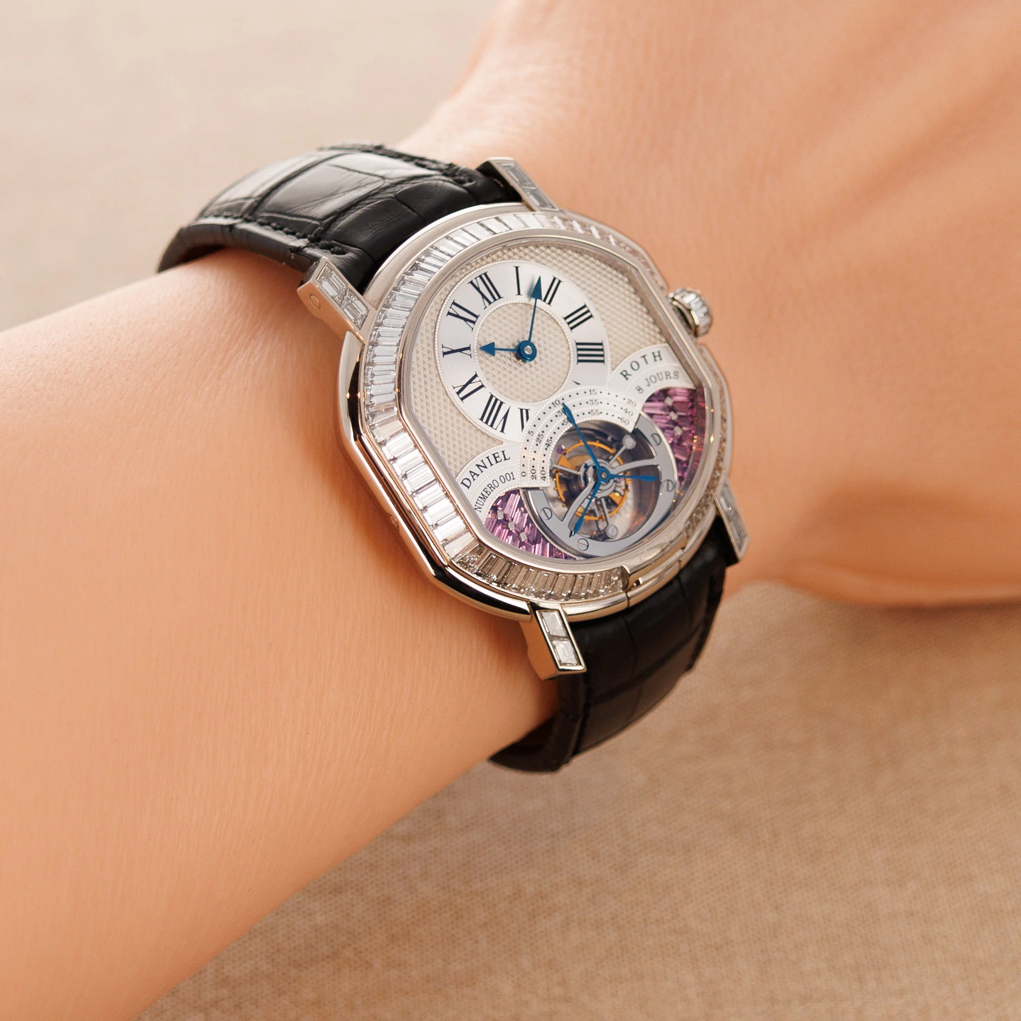 Daniel Roth 8-Day Double Face Tourbillon Diamond & Sapphire Watch Ref. 197.x.60 - Image 7