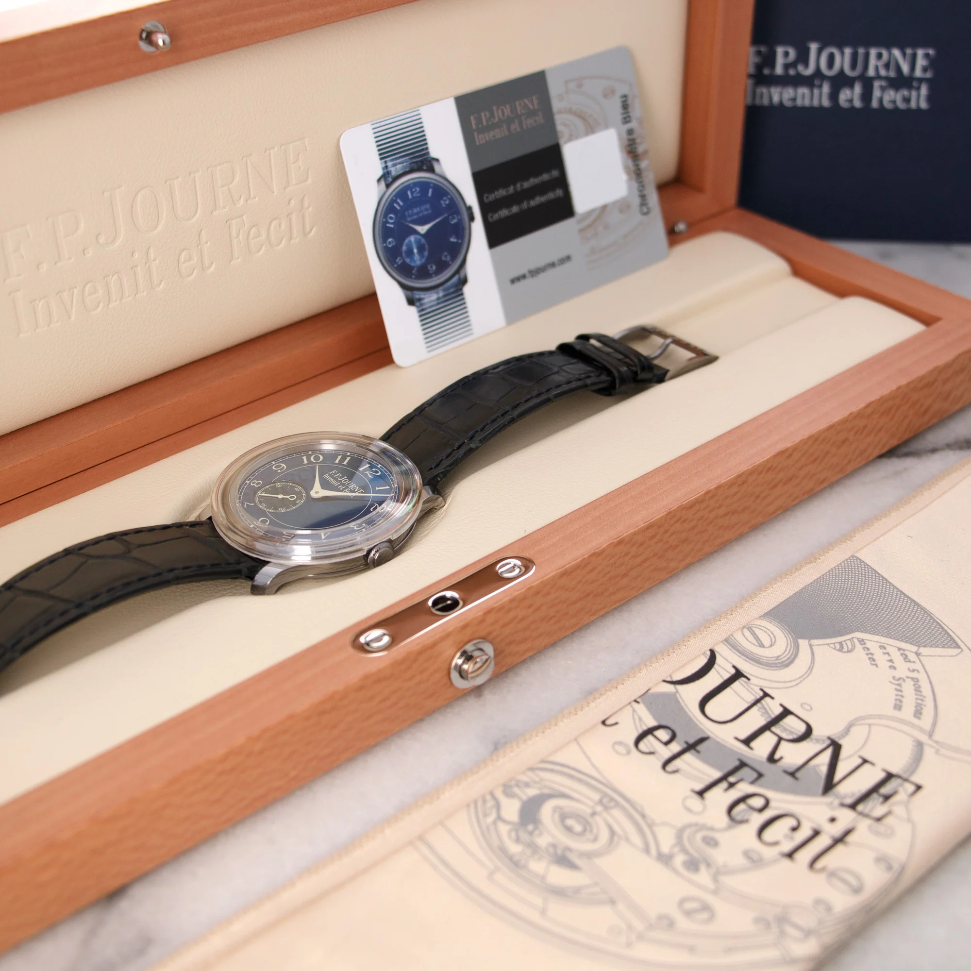 F.P. Journe Tantalum Chronometre Bleu Watch with Original Box and Warranty Card - Image 6