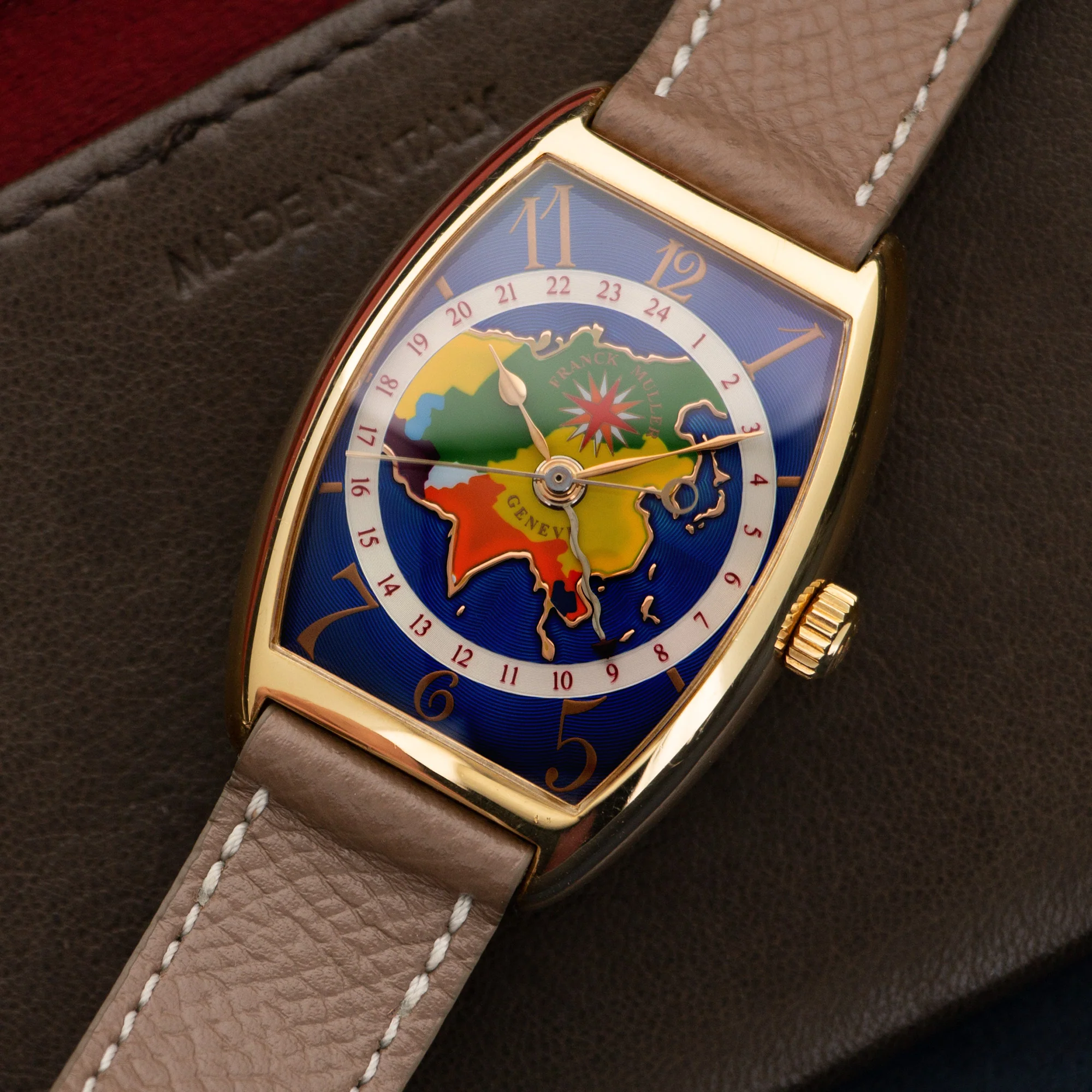 Franck Muller Yellow Gold Cloisonne World Map Watch - Image 2