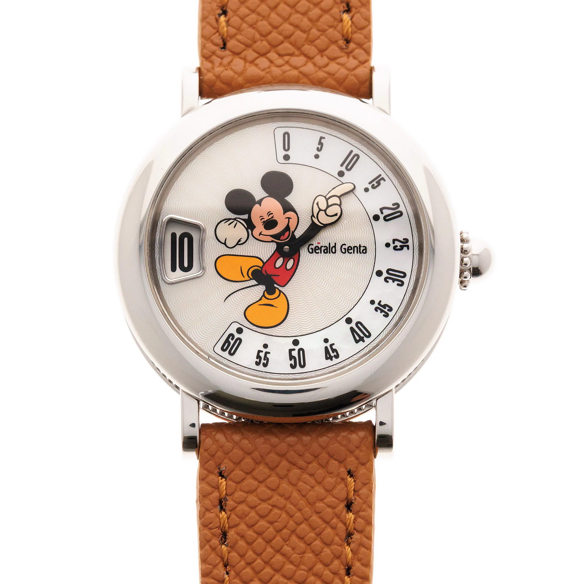 Gerald Genta Steel Mickey Mouse Fantasy Retro M.10 with Guilloche MOP Dial