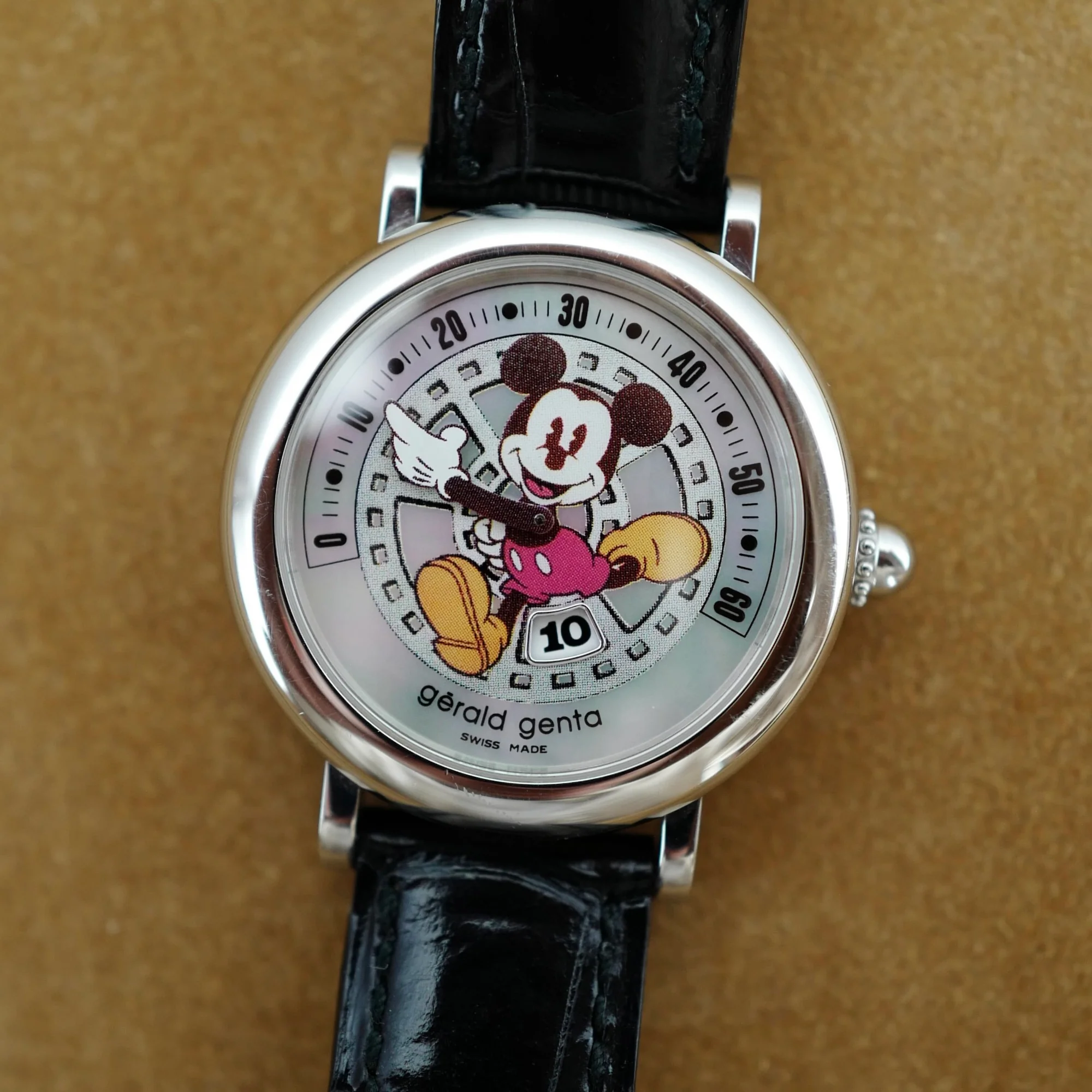 Gerald Genta Steel Mickey Mouse Ref. G3712 70th Anniversary Watch with Mother of Pearl Dial - Image 5