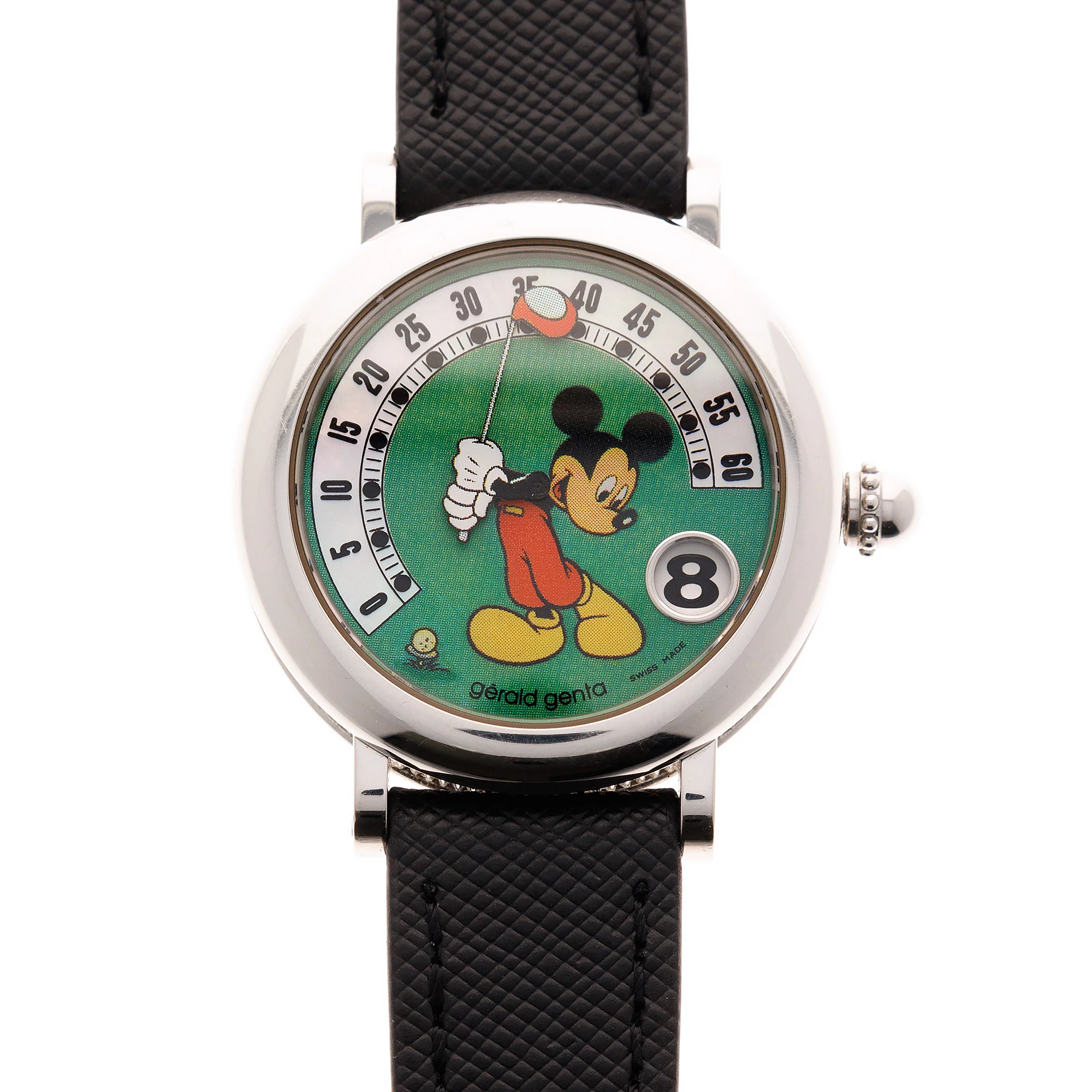 Gerald Genta Steel Retro Fantasy Mickey Mouse Golf Watch Ref. G3612