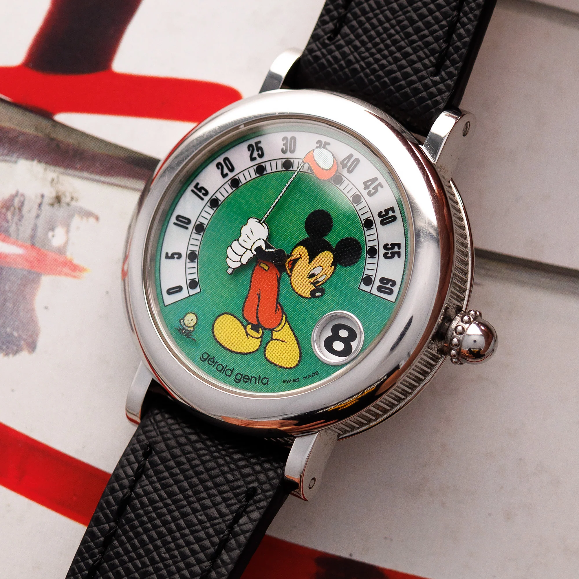 Gerald Genta Steel Retro Fantasy Mickey Mouse Golf Watch Ref. G3612 - Image 2