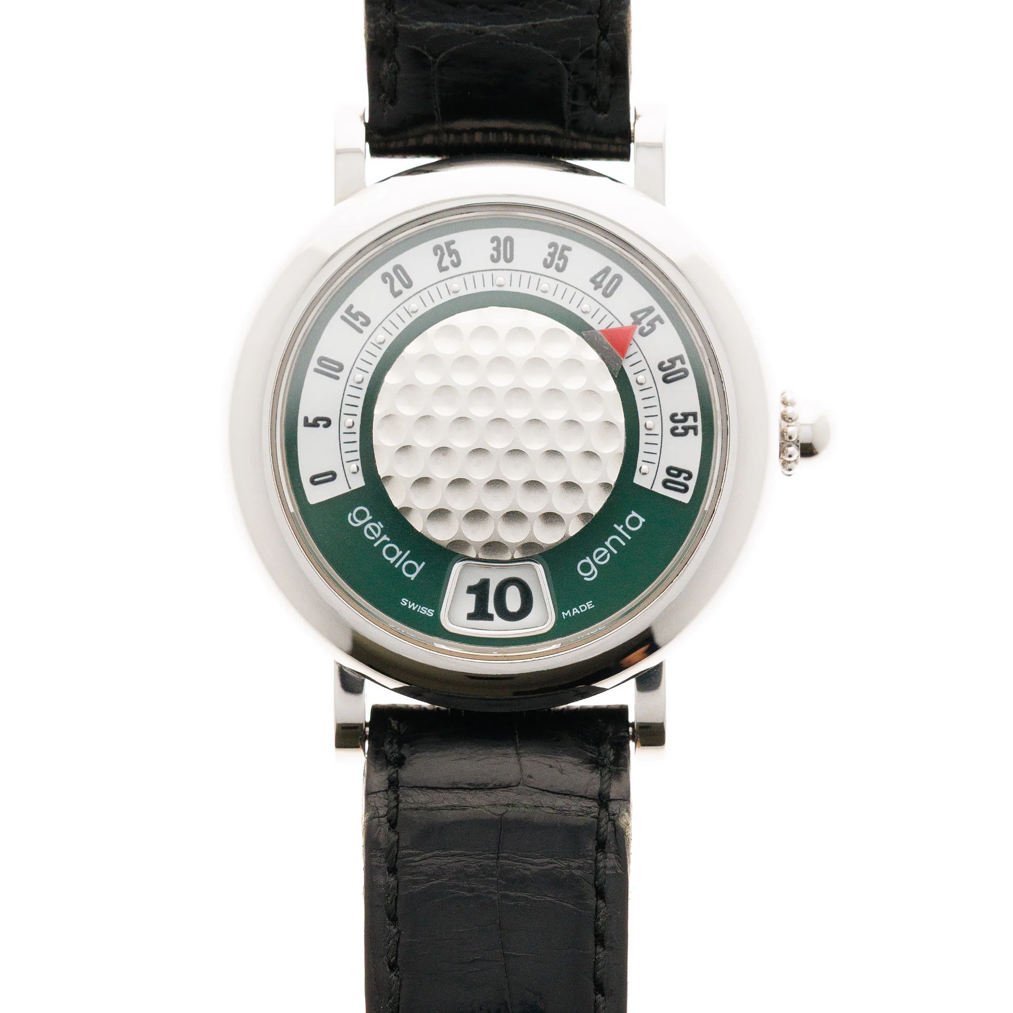 Gerald Genta Steel Retro Ref. G3636 Golf Ball and MOP Watch