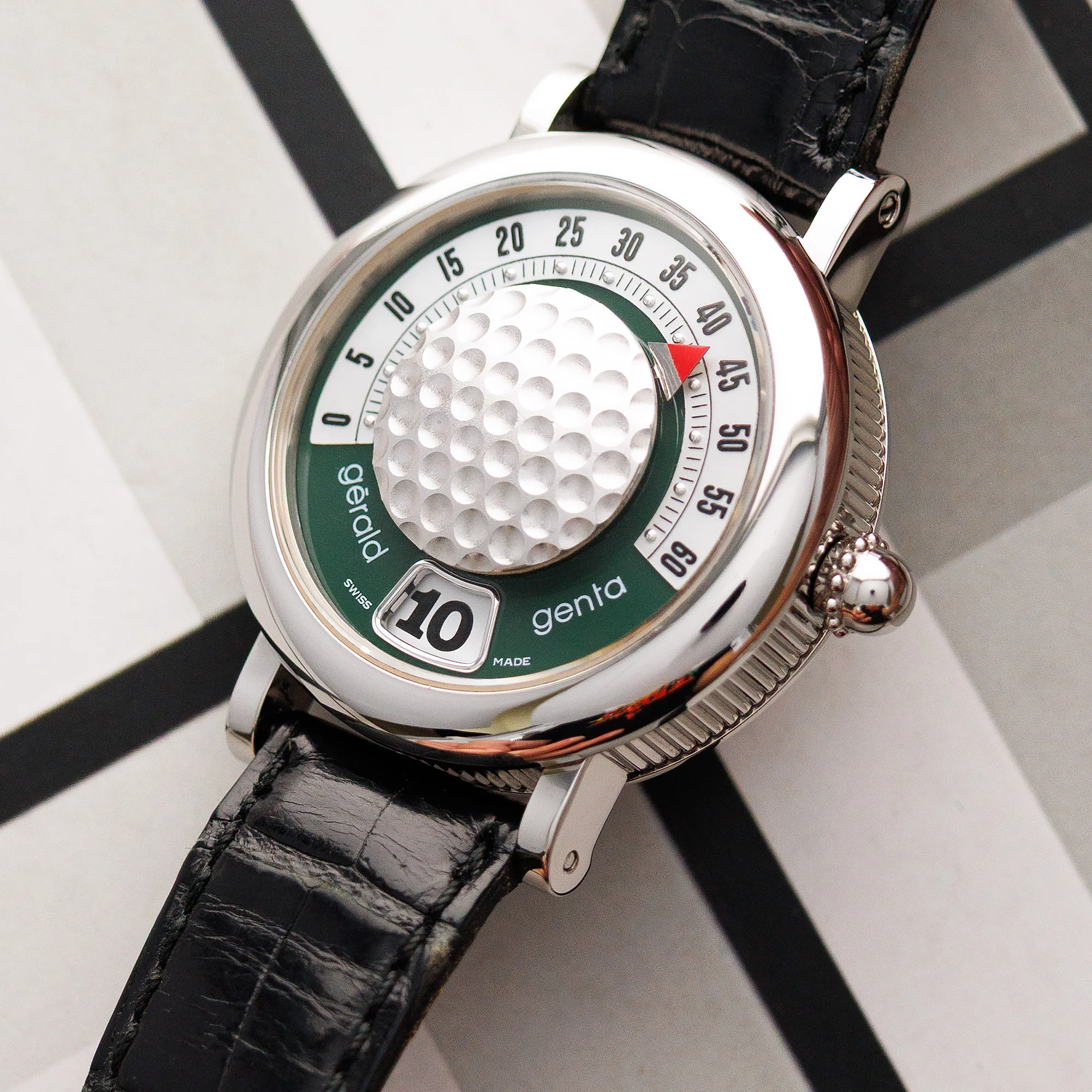 Gerald Genta Steel Retro Ref. G3636 Golf Ball and MOP Watch - Image 2