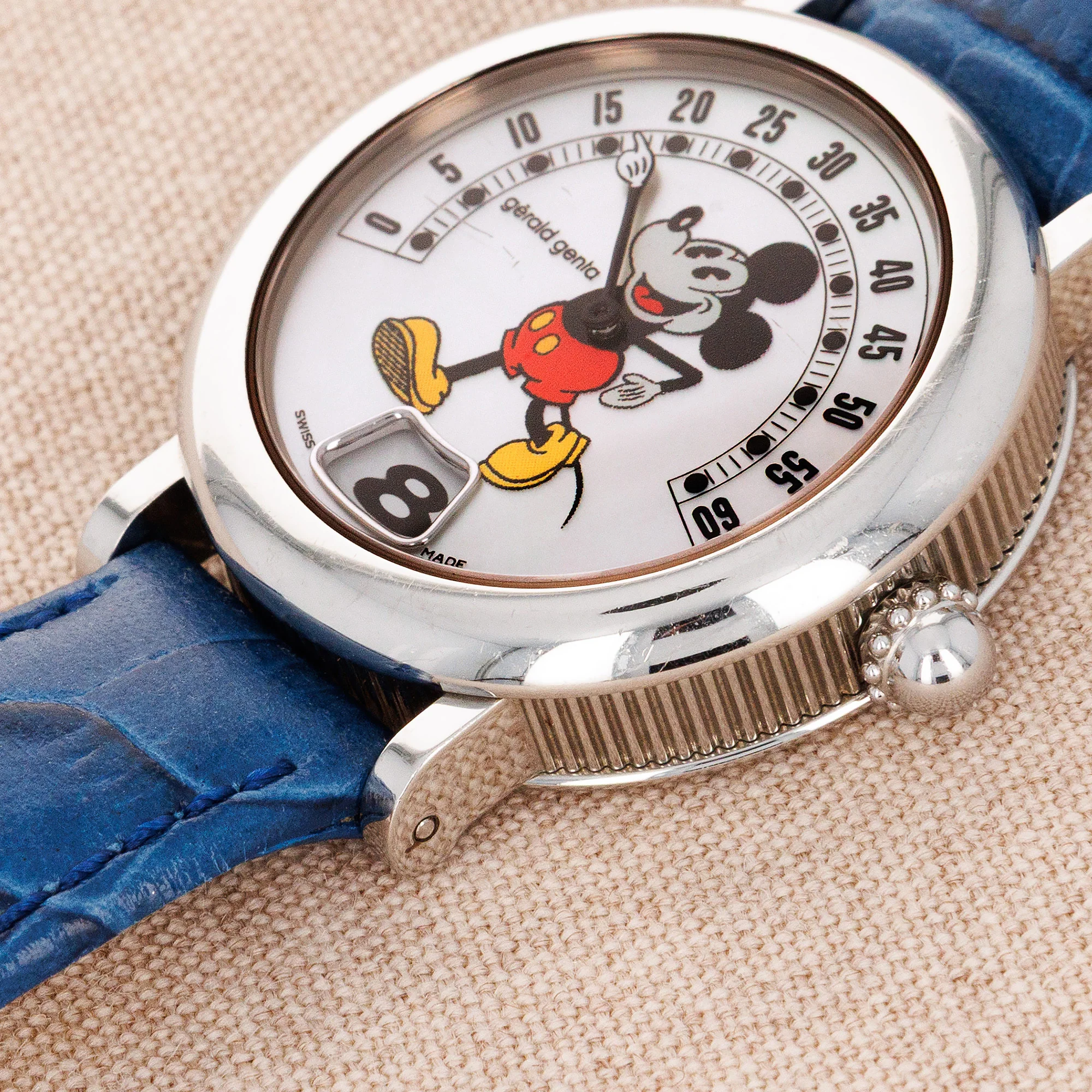 Gerald Genta Steel Retrograde Mickey Mouse Watch Ref. G3612 - Image 3