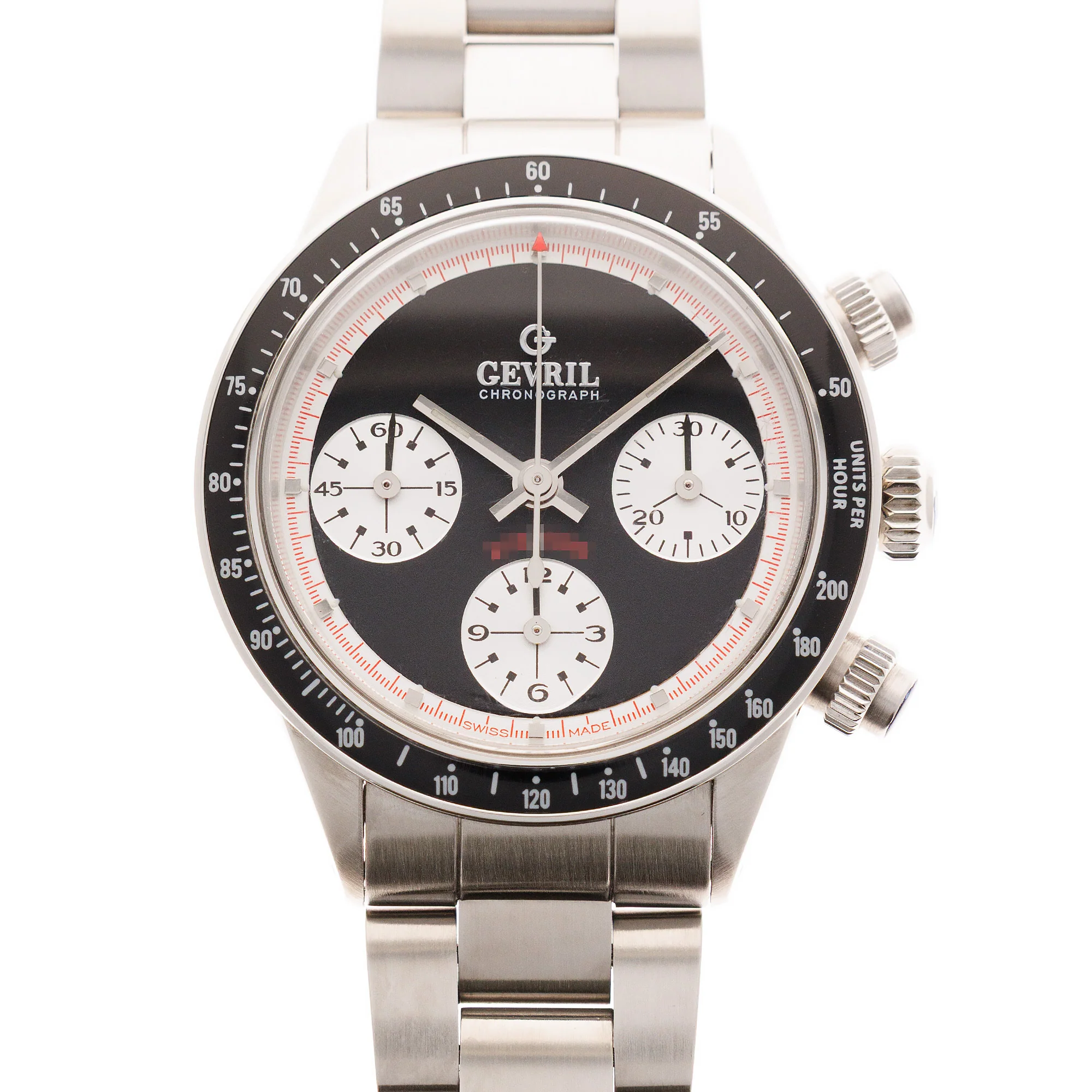 Gevril Steel Tribeca Chronograph Black in New Condition