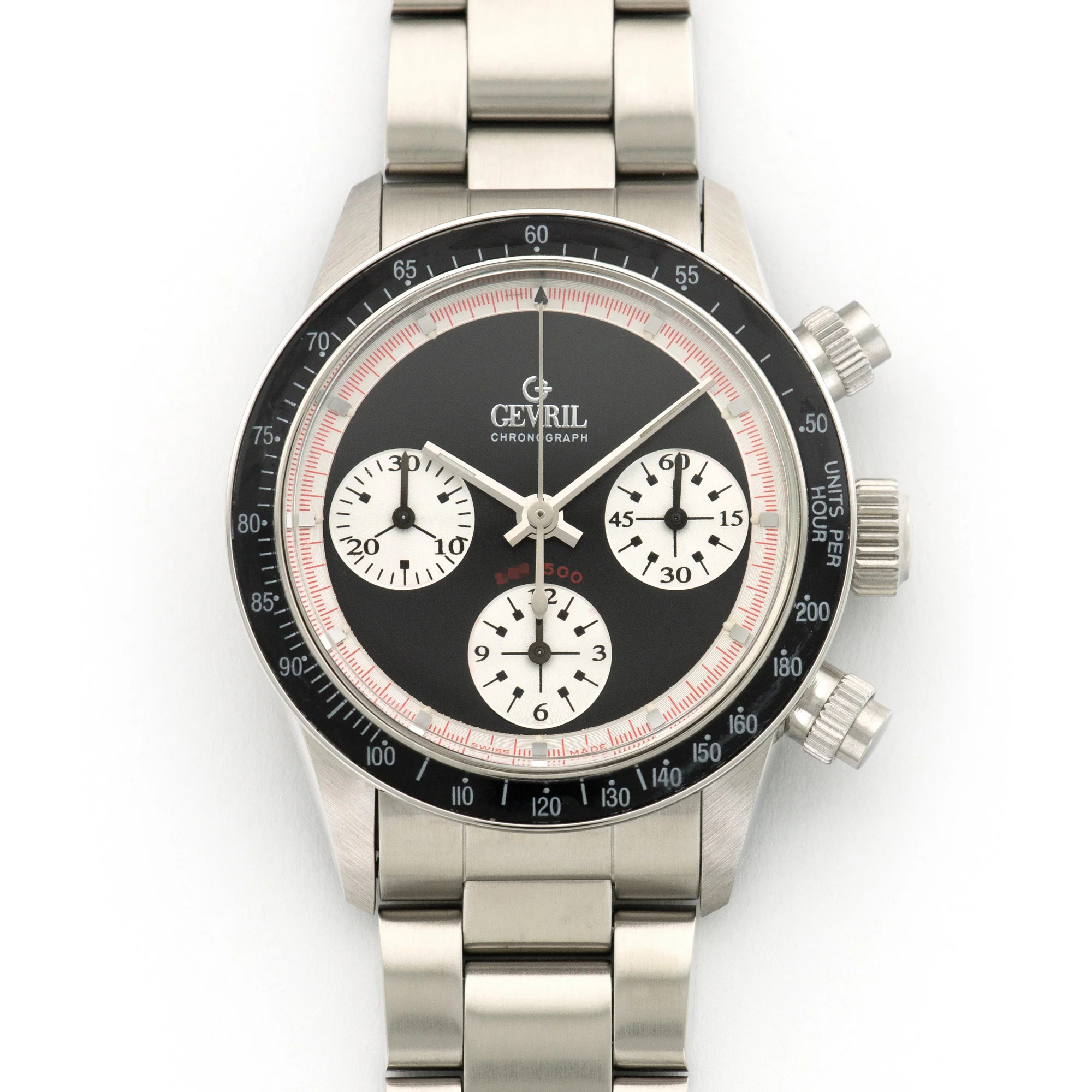 Gevril Steel Tribeca Paul Newman Chronograph Watch
