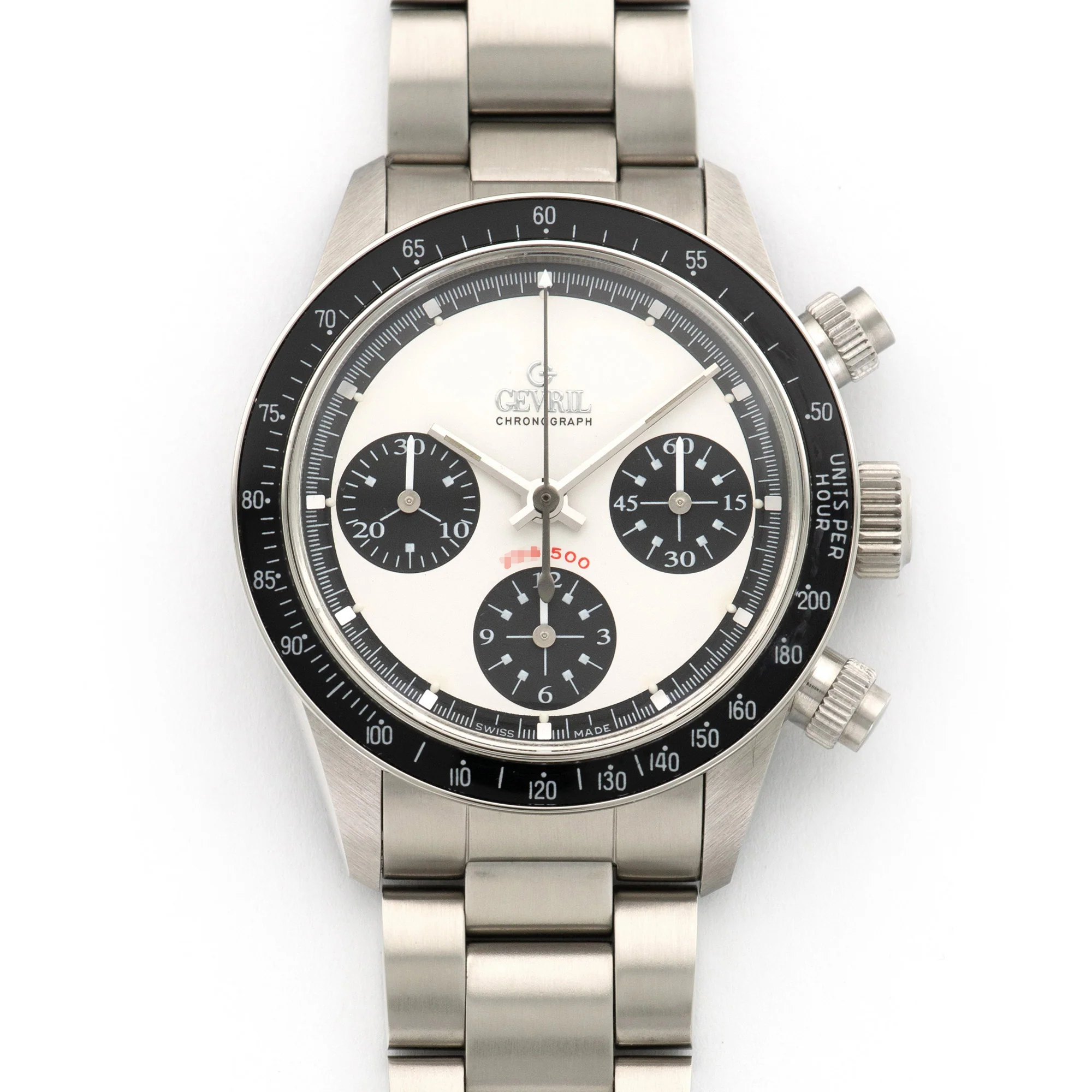Gevril Steel Tribeca Paul Newman Chronograph Watch