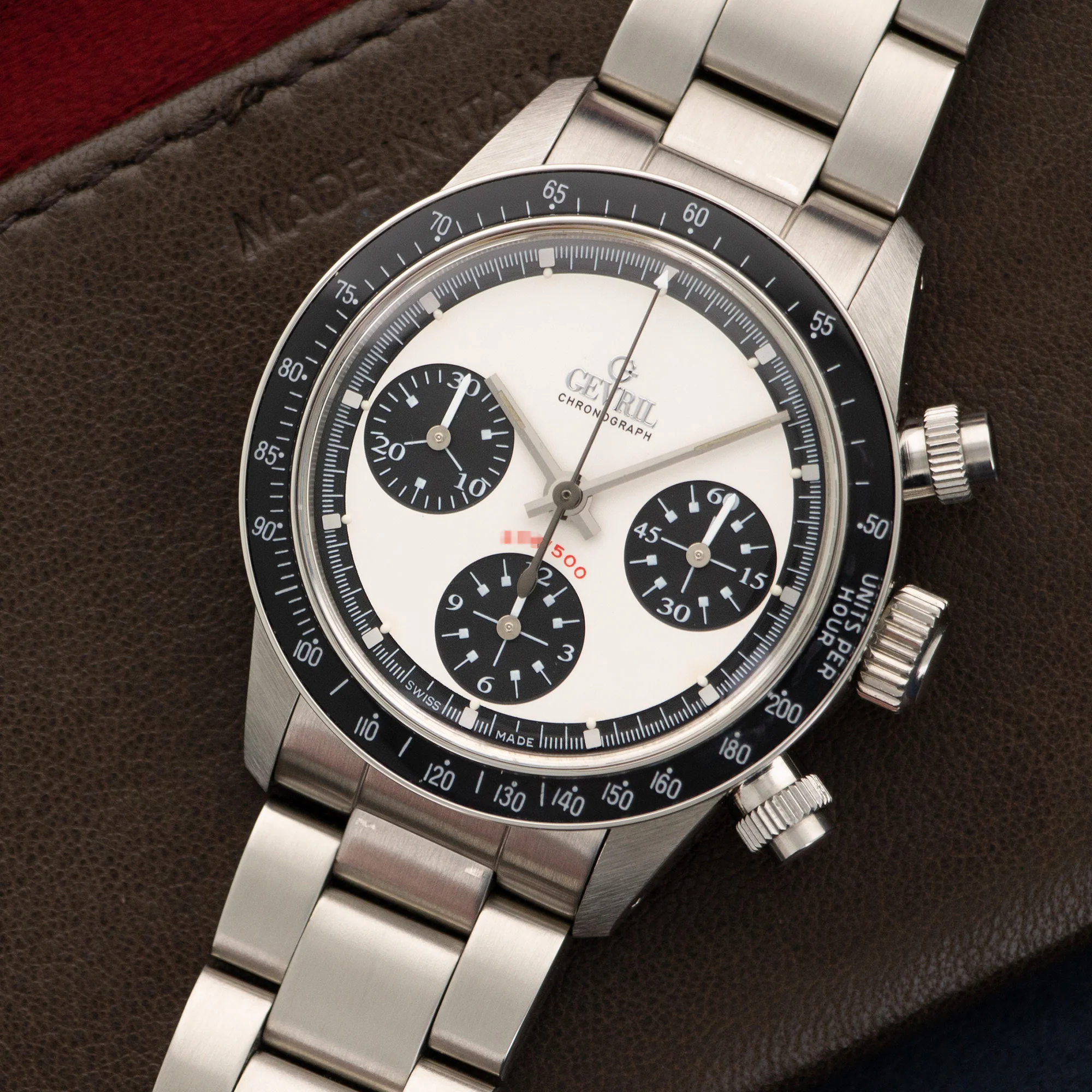 Gevril Steel Tribeca Paul Newman Chronograph Watch - Image 2