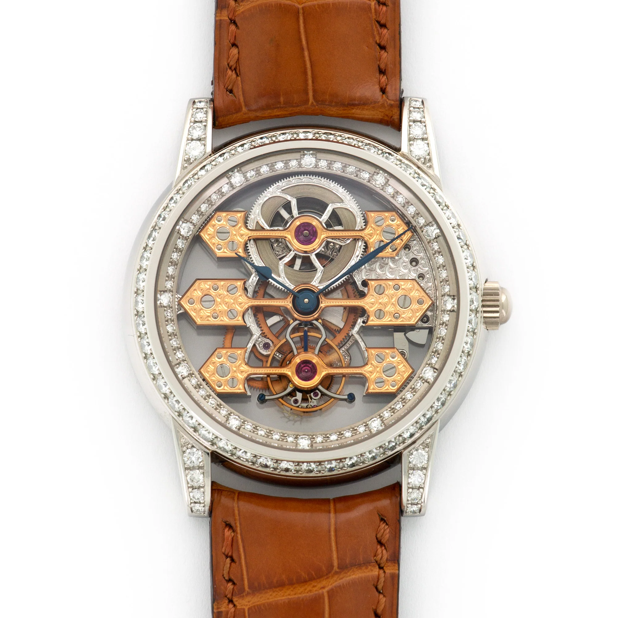 Girard Perregaux Platinum Triple Bridge Skeleton Diamond Tourbillon