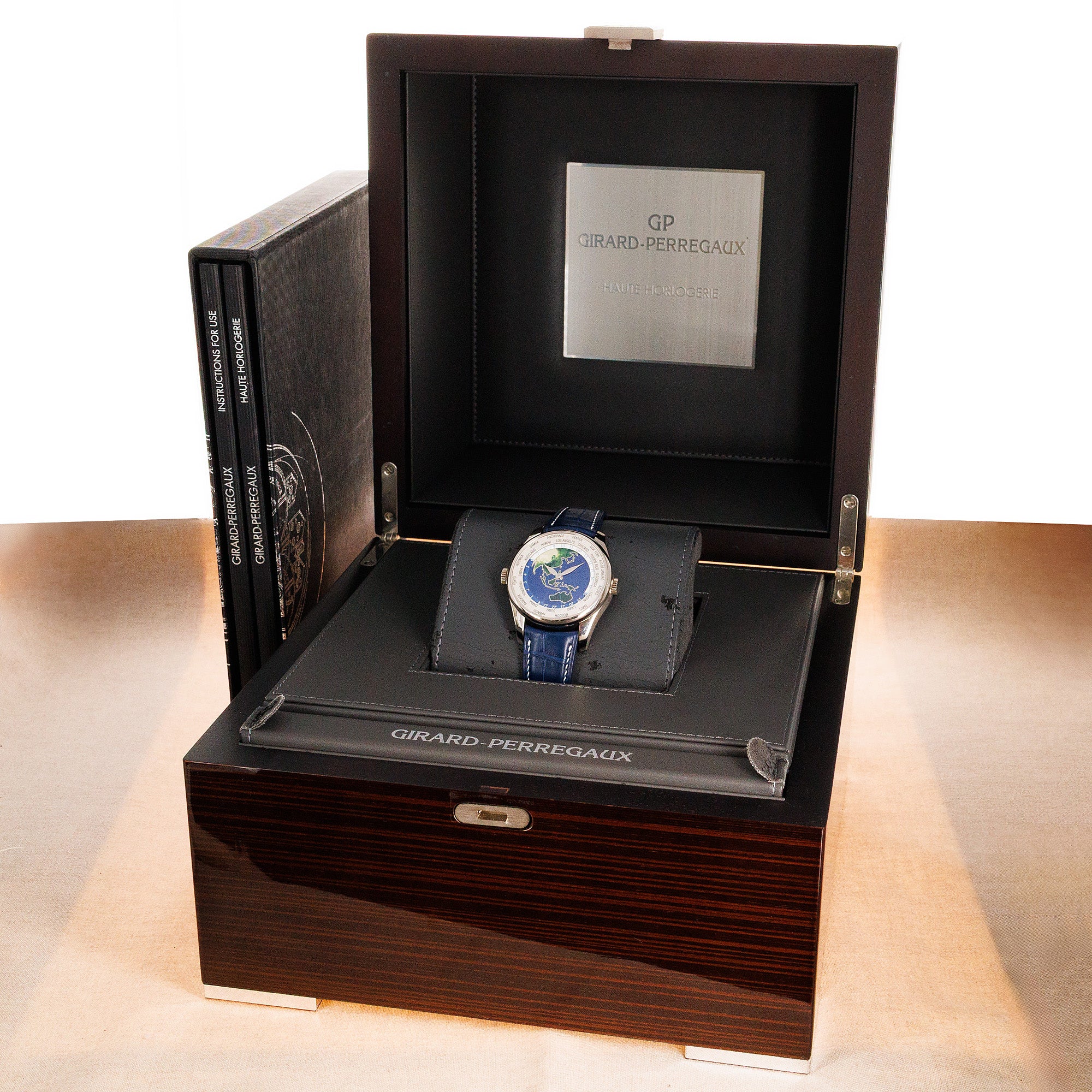 Girard Perregaux White Gold Triple Bridge Tourbillon Ref. 99350 with Unique Cloisonne Dial - Image 7