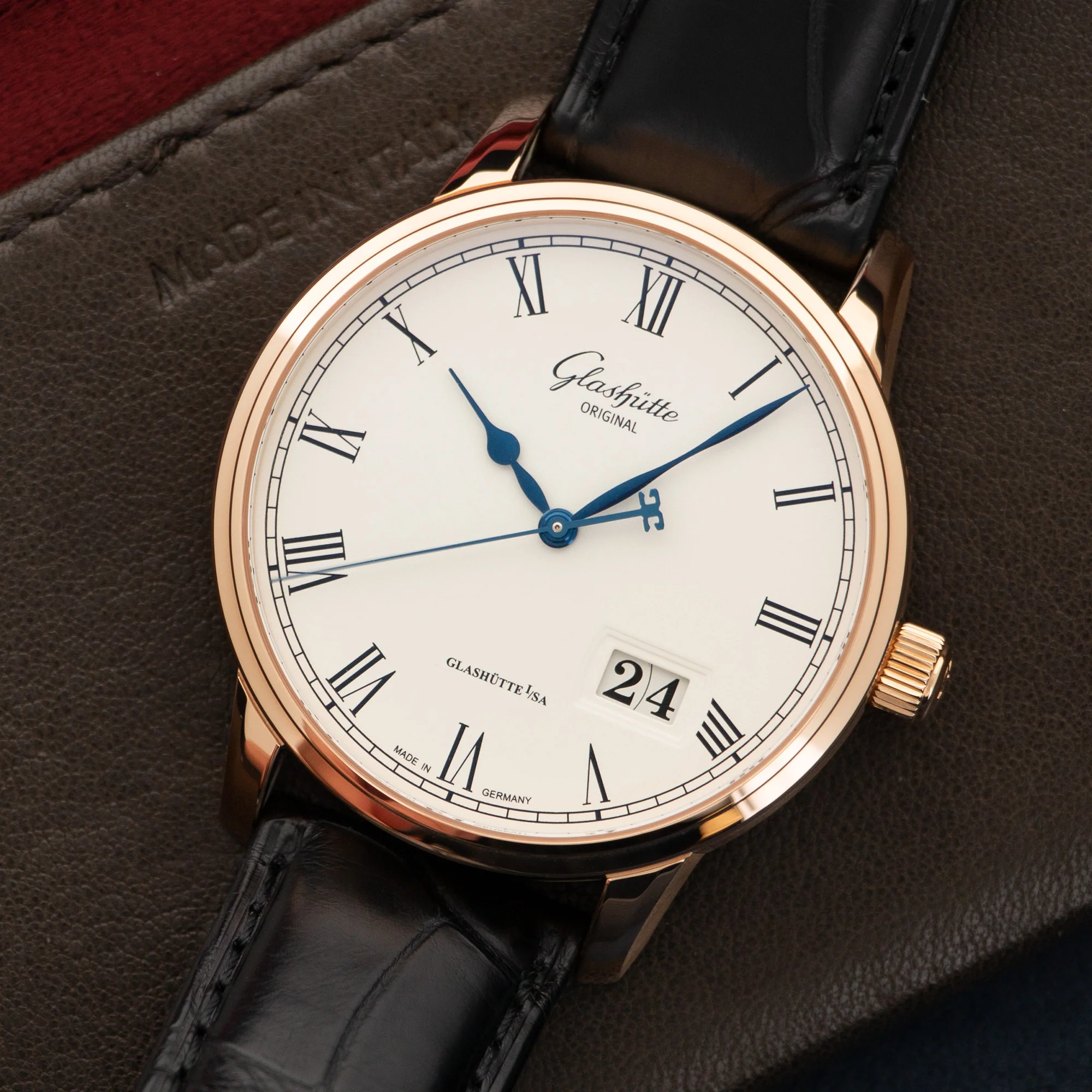 Glashutte Rose Gold Senator Panorama Watch - Image 2