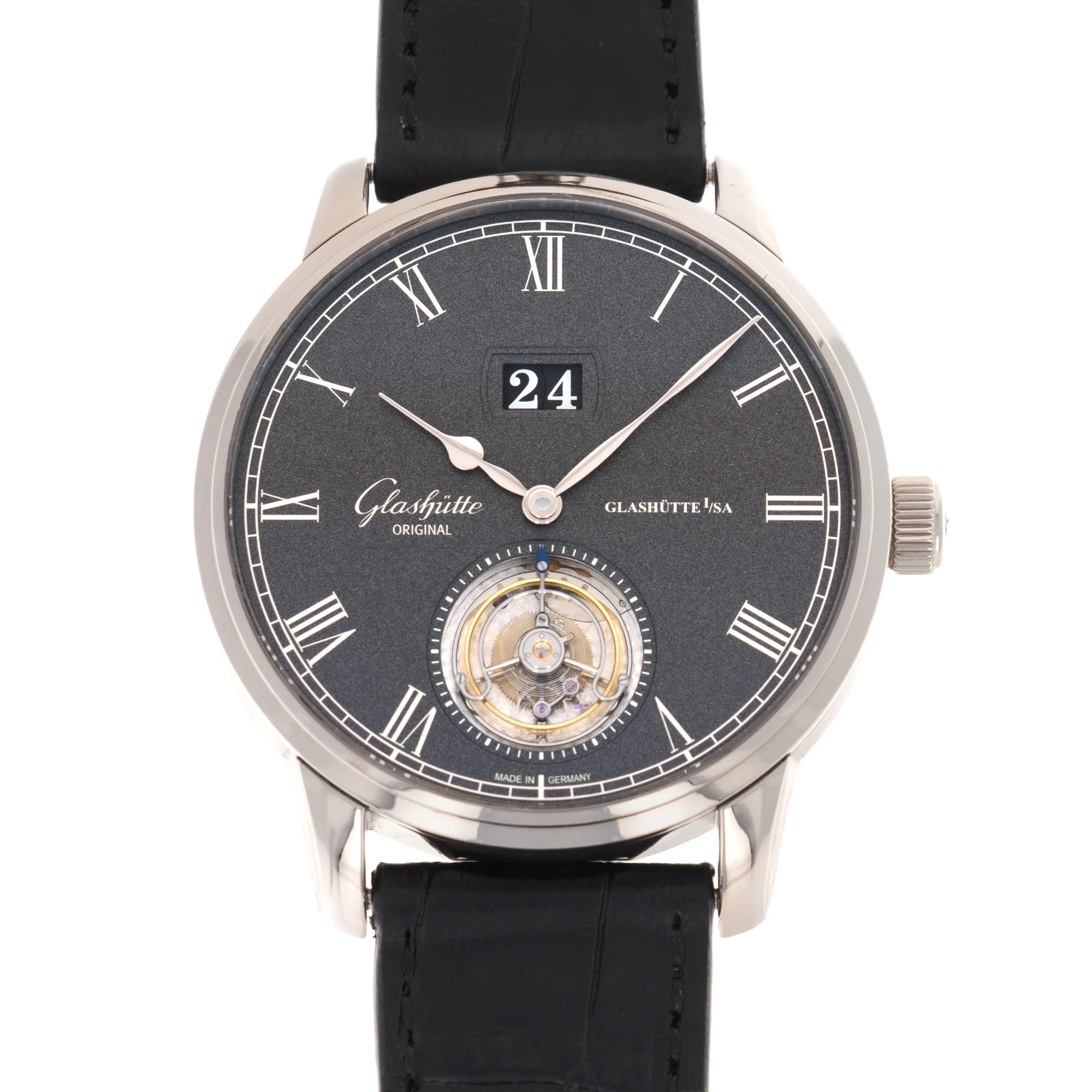 Glashutte White Gold Senator Tourbillon Watch