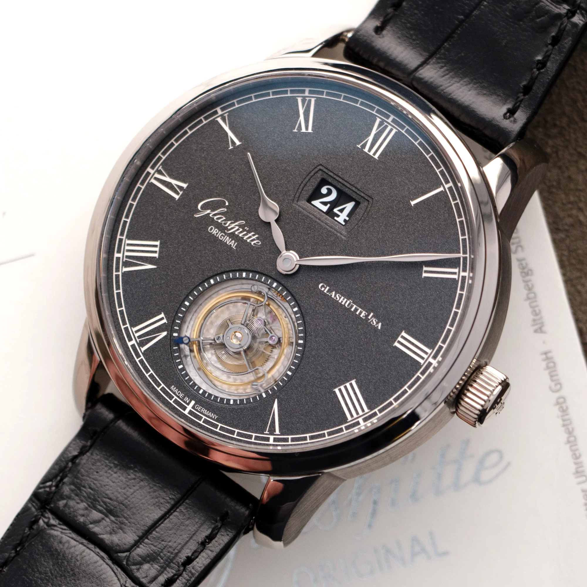 Glashutte White Gold Senator Tourbillon Watch - Image 2