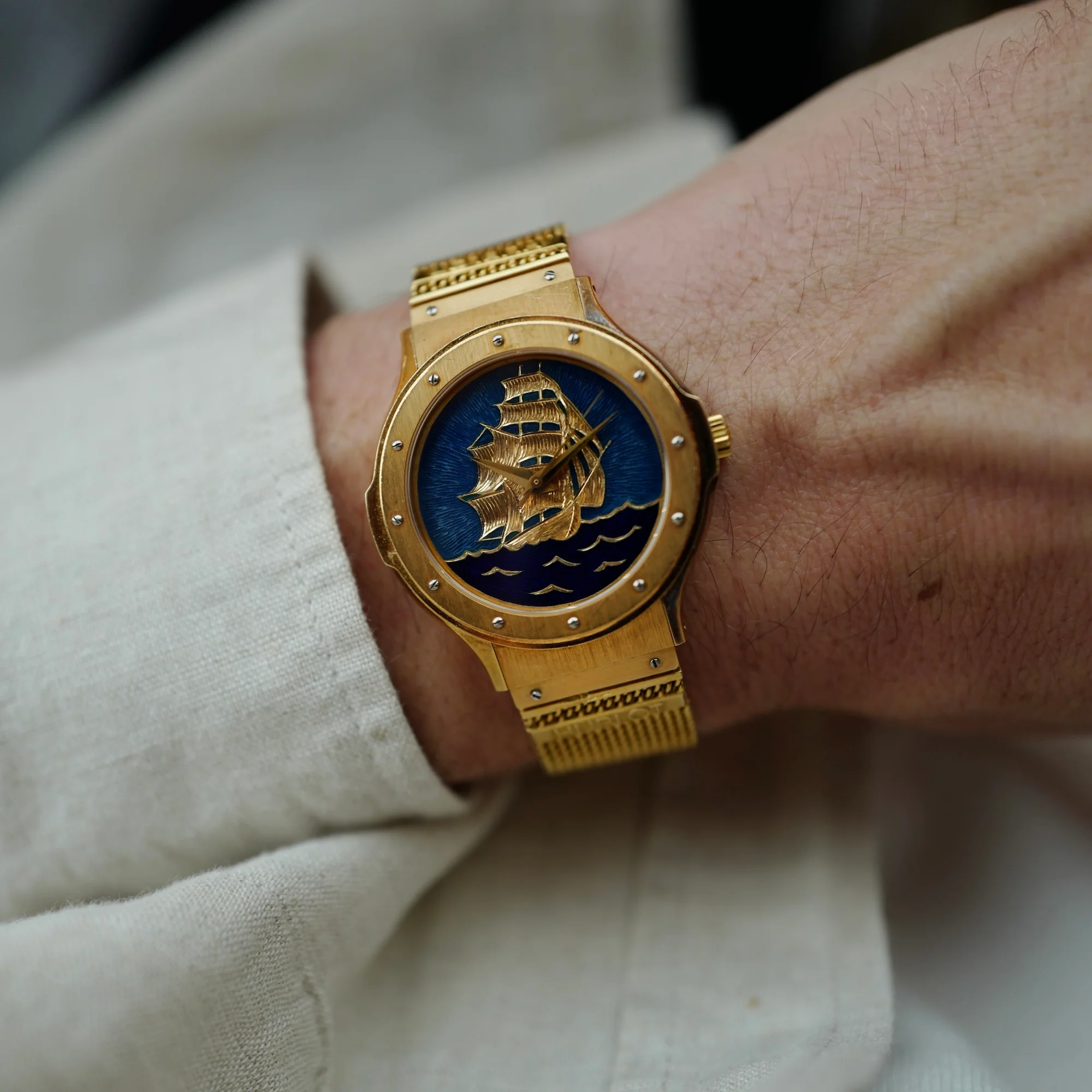 Hublot Yellow Gold MDM Cloisonne Ship Watch Ref. 1582.8 - Image 8