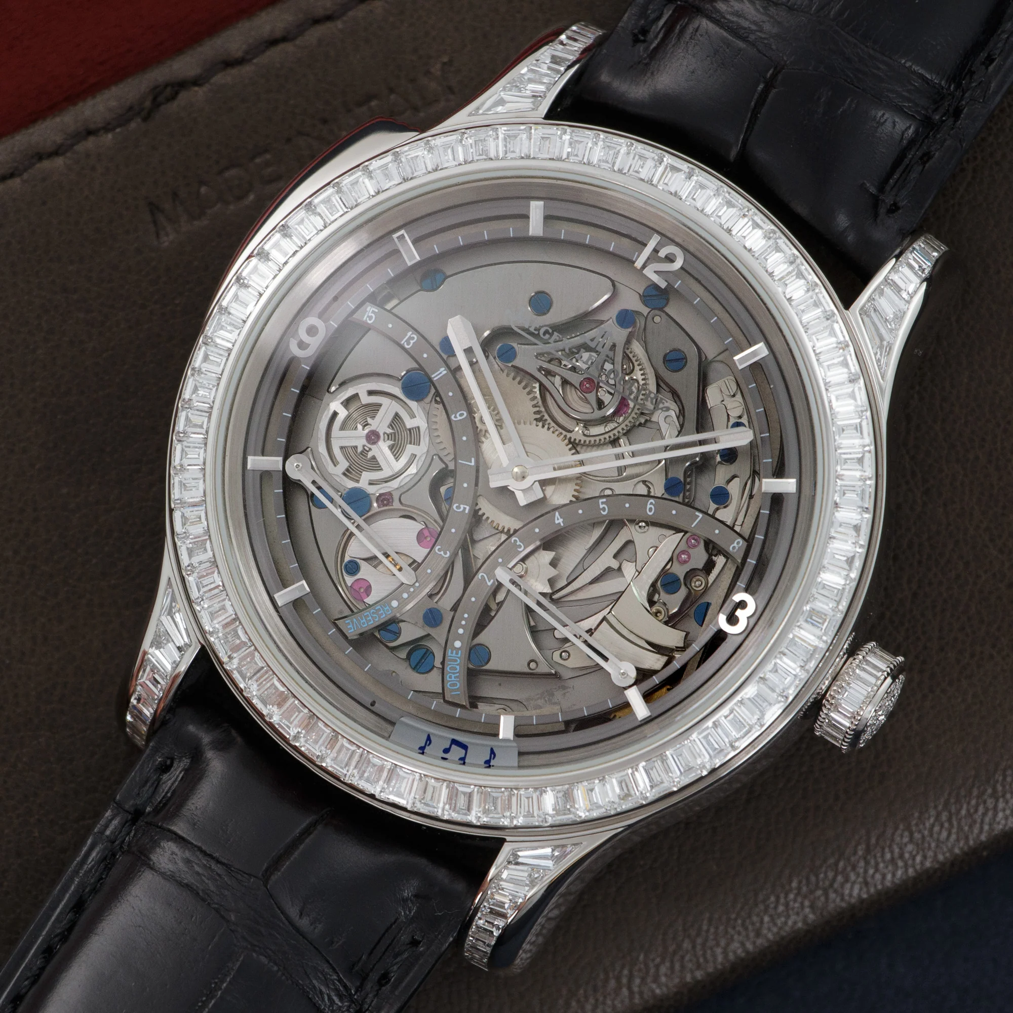 Jaeger LeCoultre Platinum Master Control Minute Repeater Baguette Diamond Watch - Image 2
