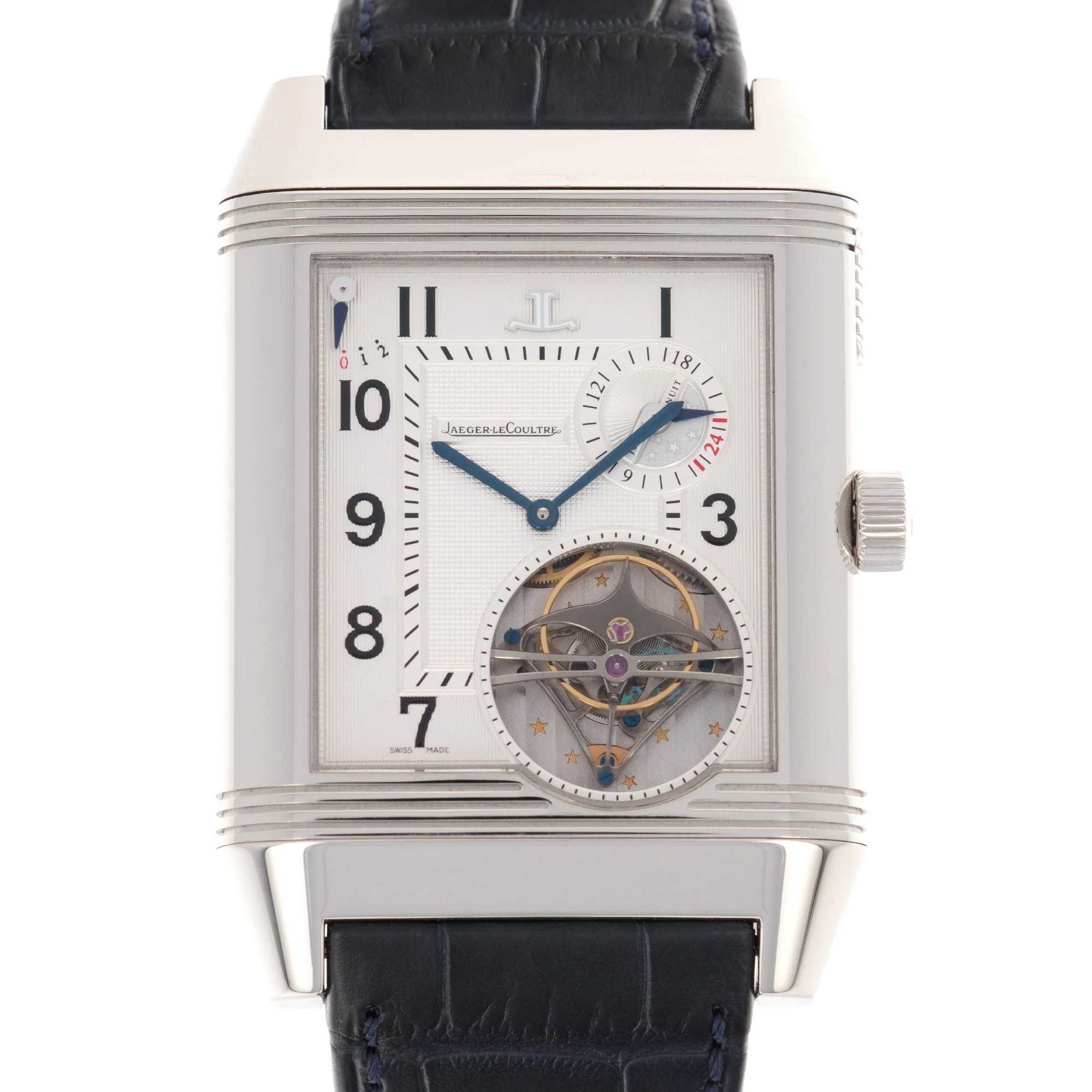 Jaeger Lecoultre Platinum Reverso Grand Complication Triptyque Watch Ref. 241.6.65