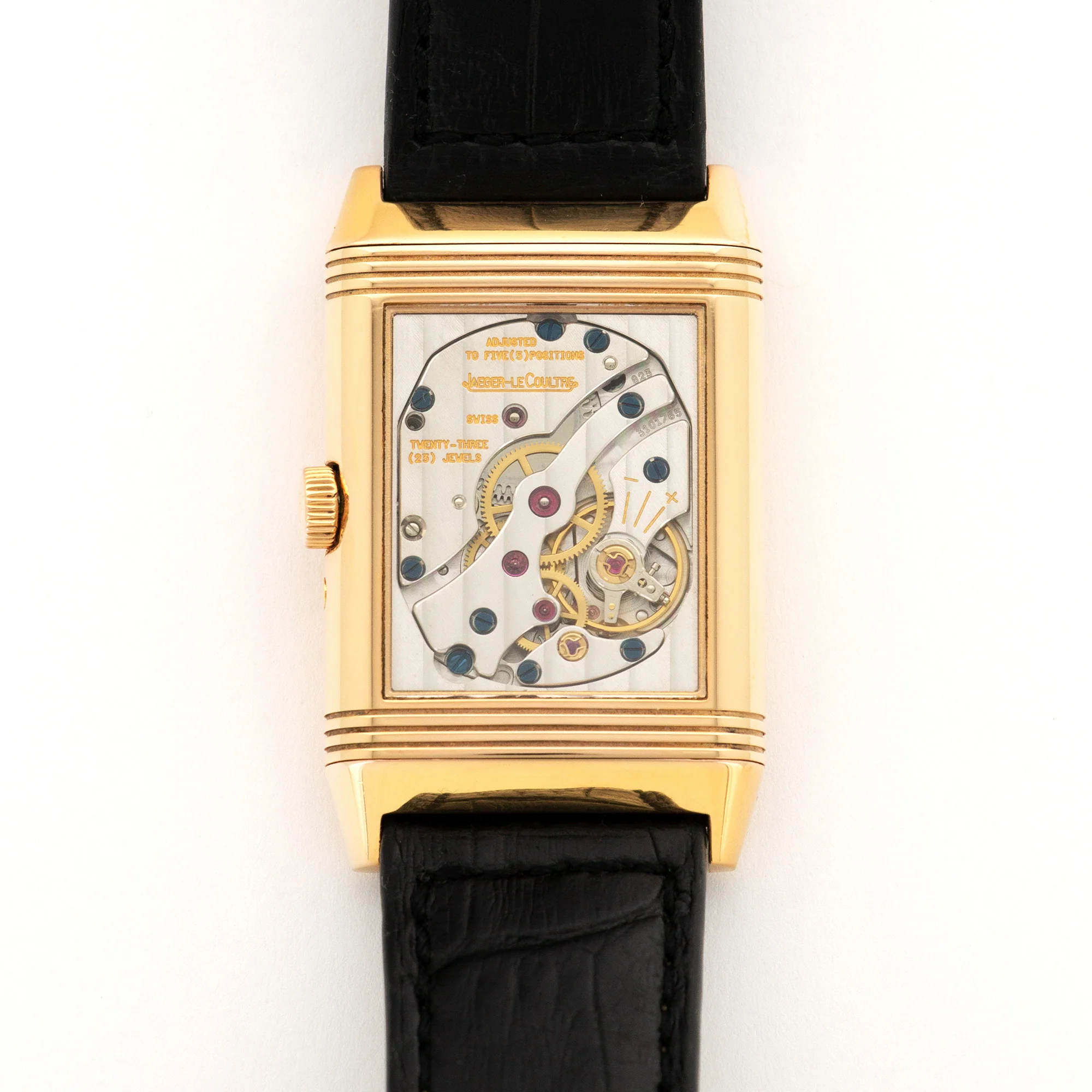 Jaeger Lecoultre Rose Gold Reverso Moonphase Reserve De Marche Watch - Image 4