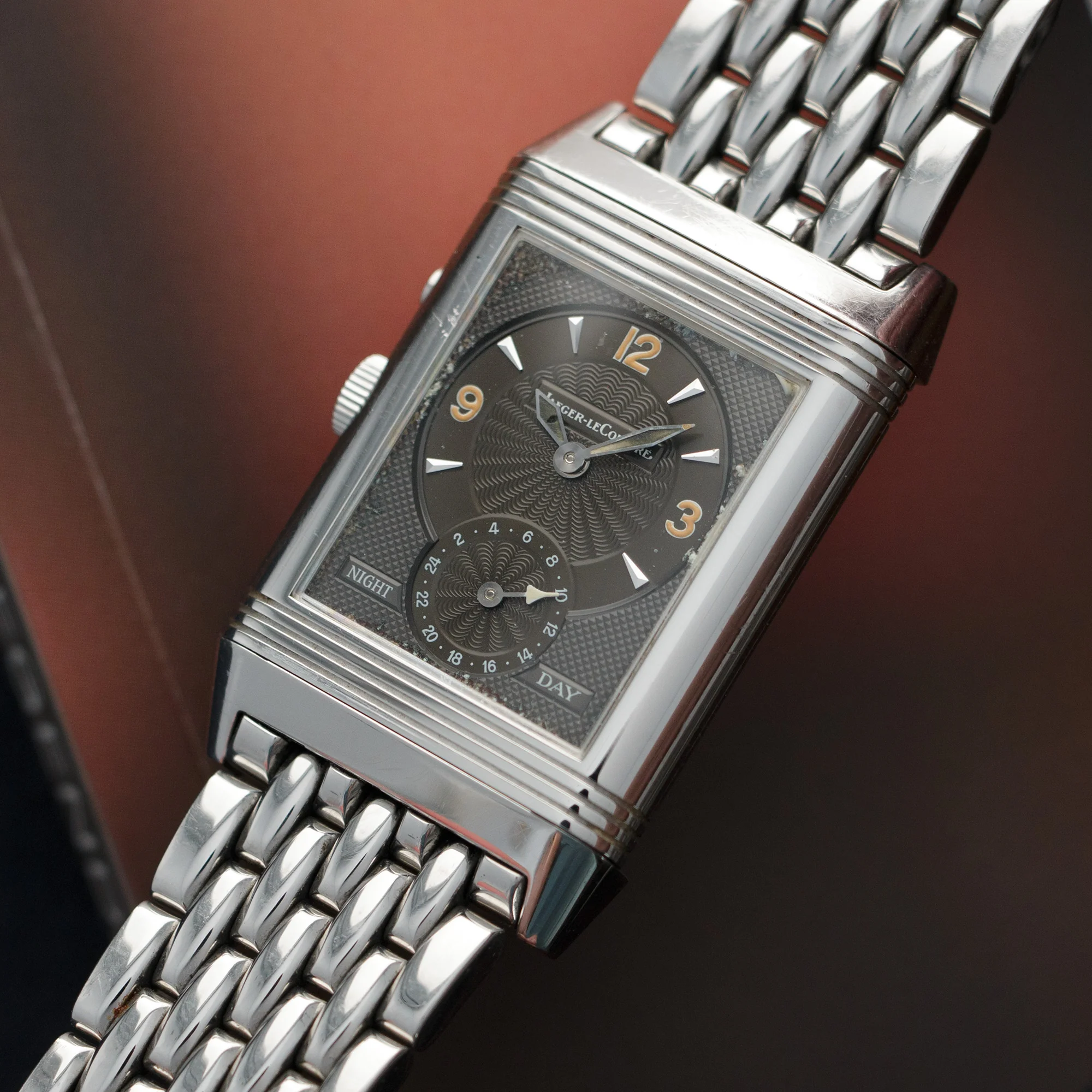 Jaeger Lecoultre Steel Reverso Day-Night Watch - Image 2