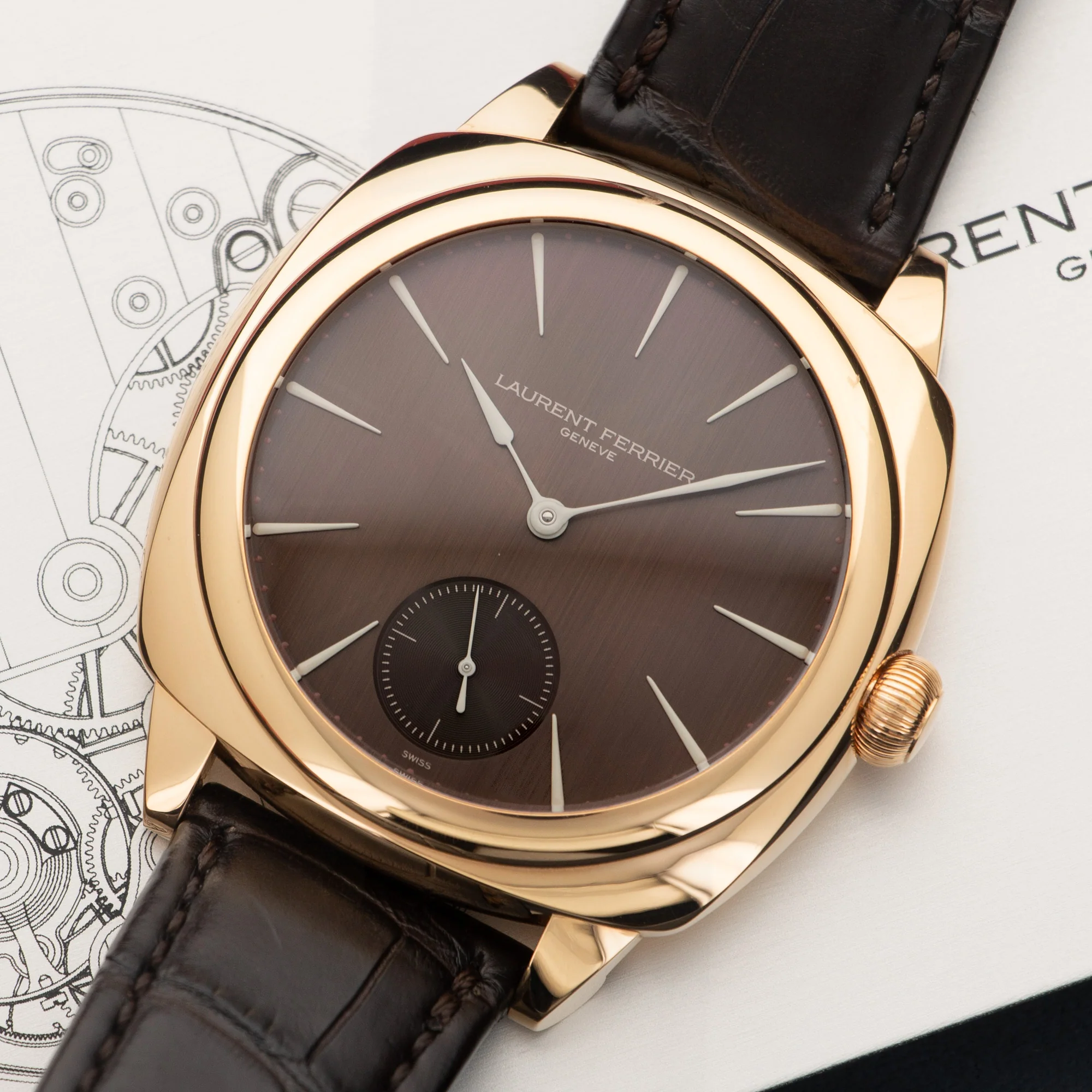 Laurent Ferrier Rose Gold Galet Square Watch - Image 2
