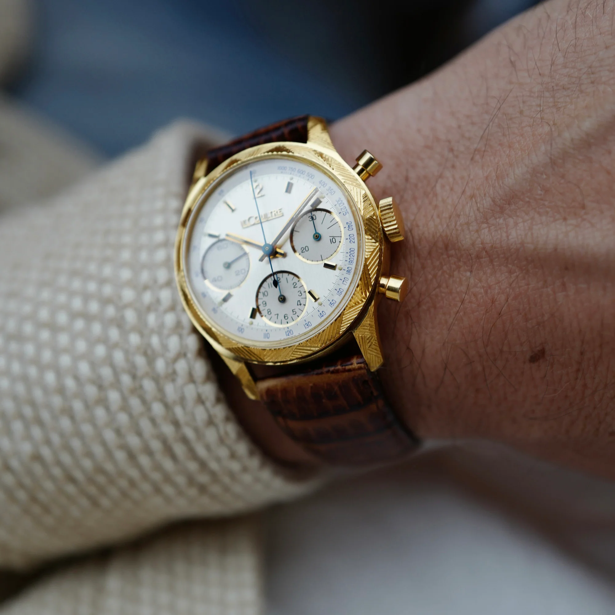 Jaeger LeCoultre Yellow Gold Chronograph Valjoux 72 - Image 5