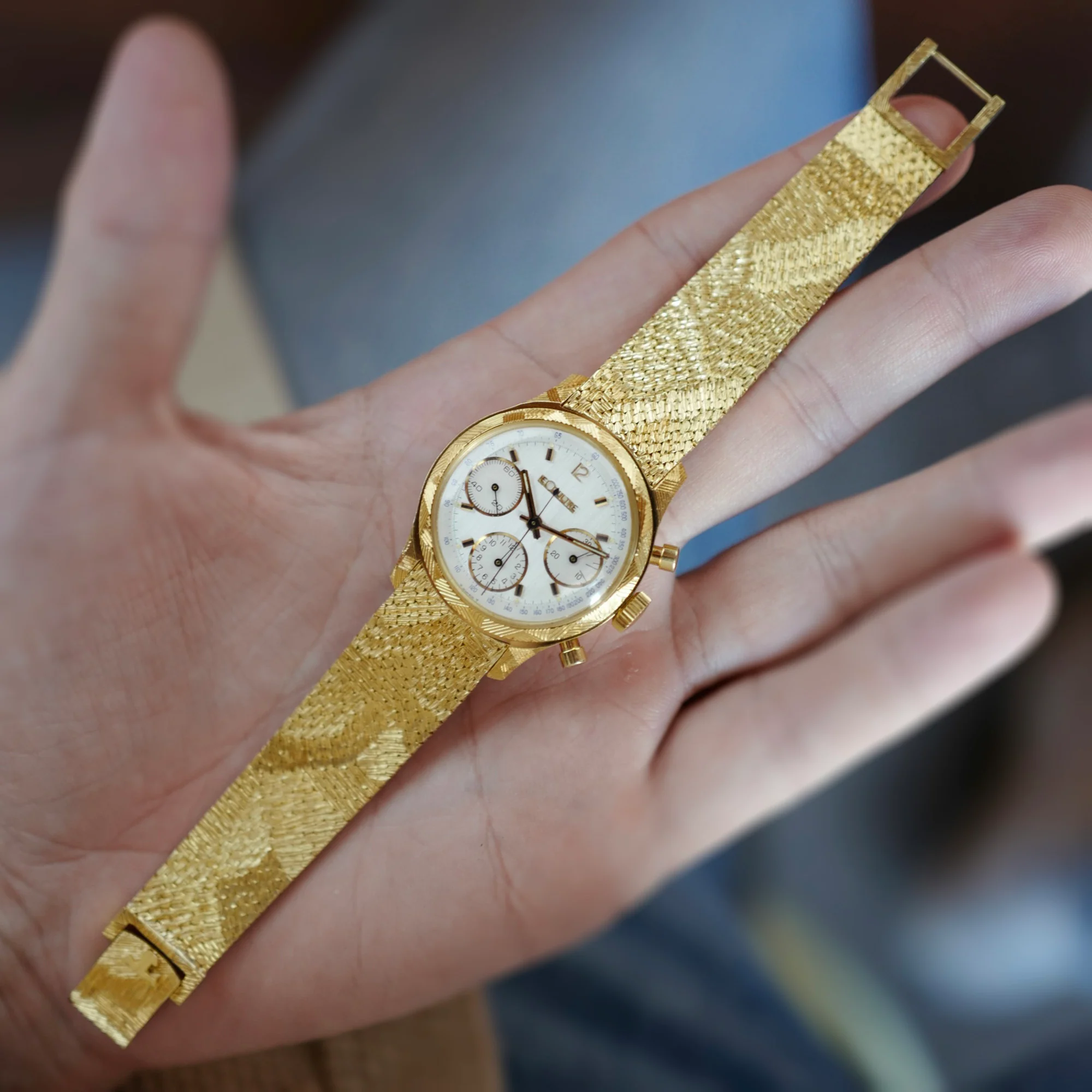 Jaeger LeCoultre Yellow Gold Chronograph Valjoux 72 - Image 8