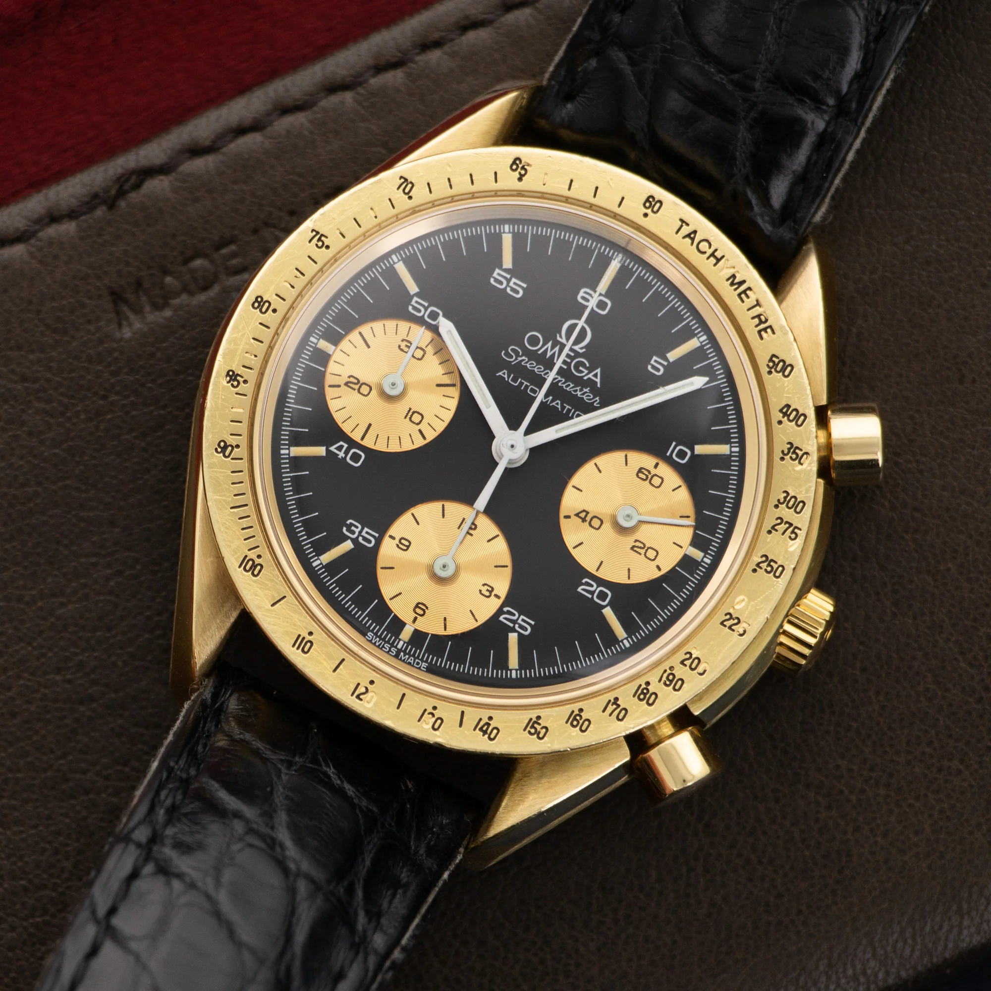 Omega Yellow Gold Speedmaster Watch - Image 2