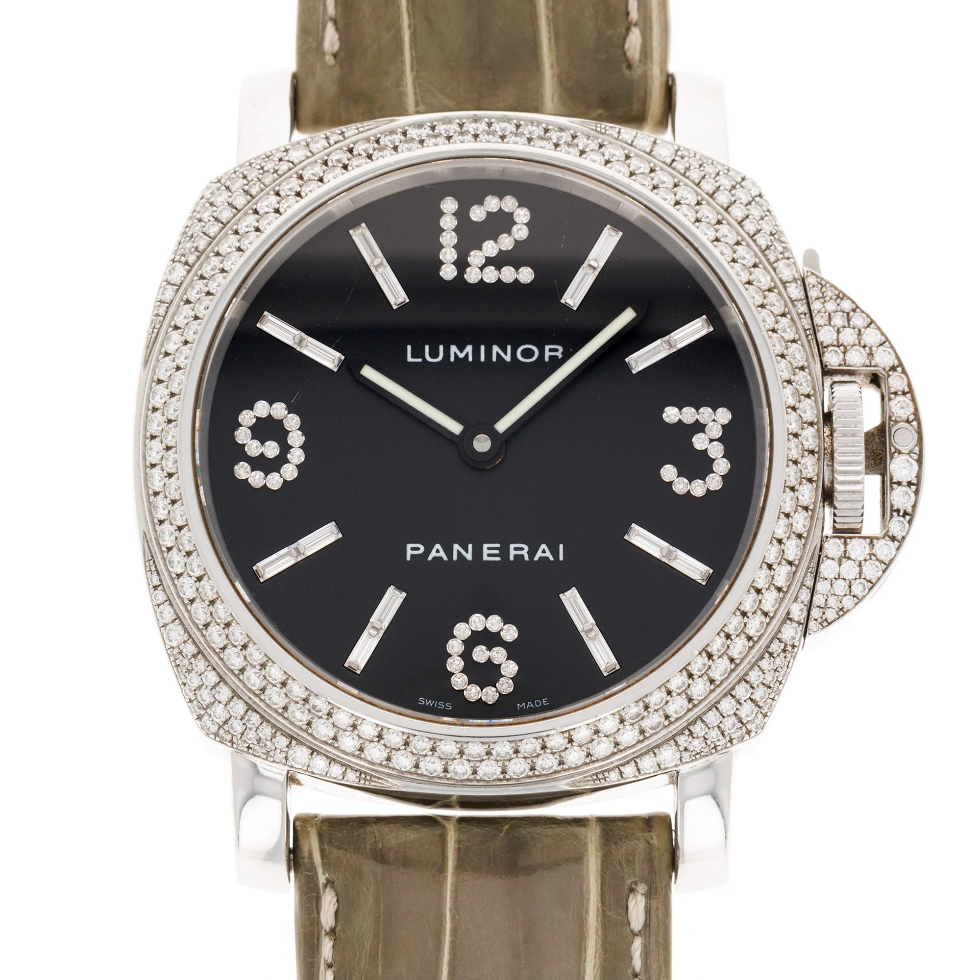 Panerai Steel Luminor Marina Ref. PAM148 with Factory Diamond Settings