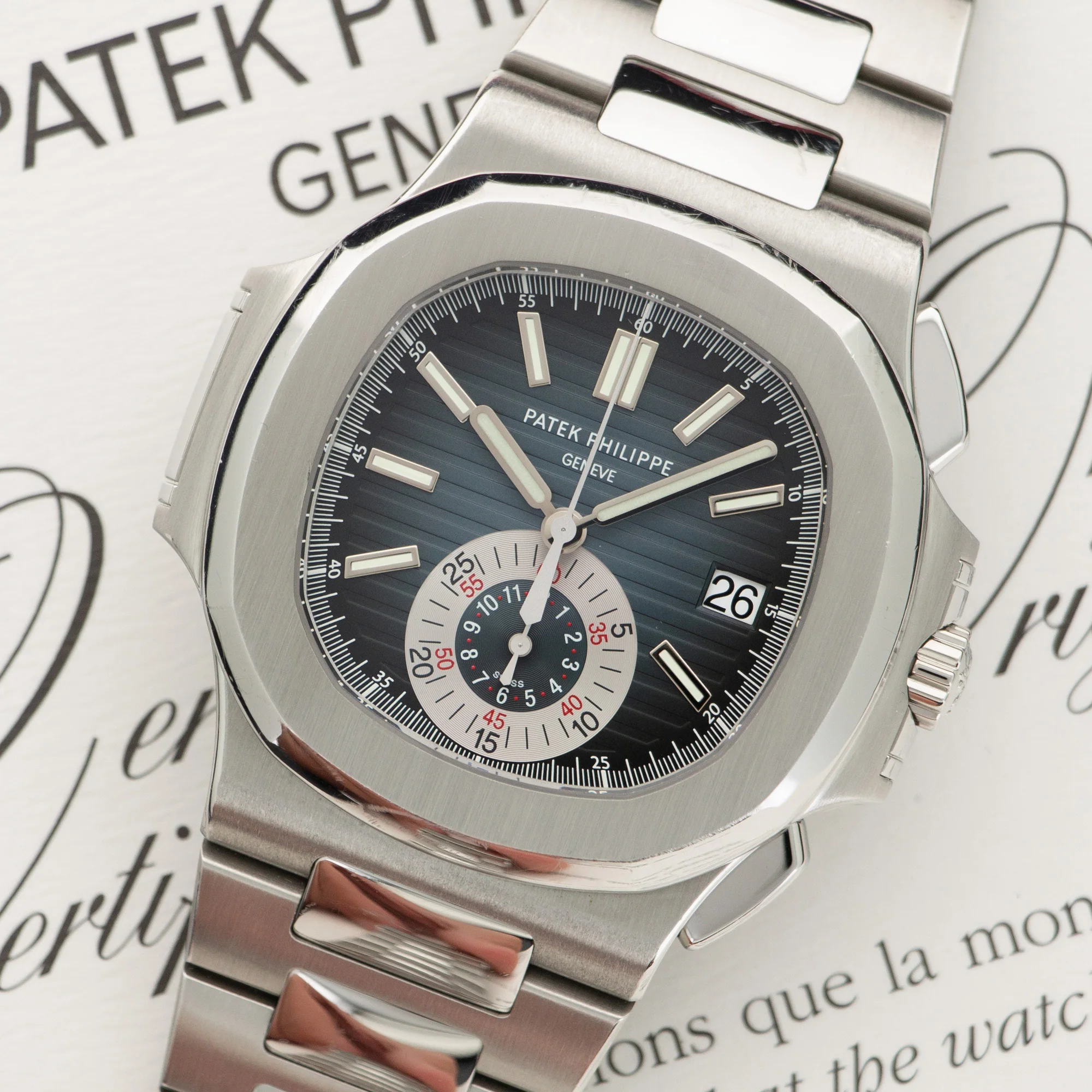 Patek Philippe Nautilus Chronograph Blue Watch Ref. 5980 - Image 2