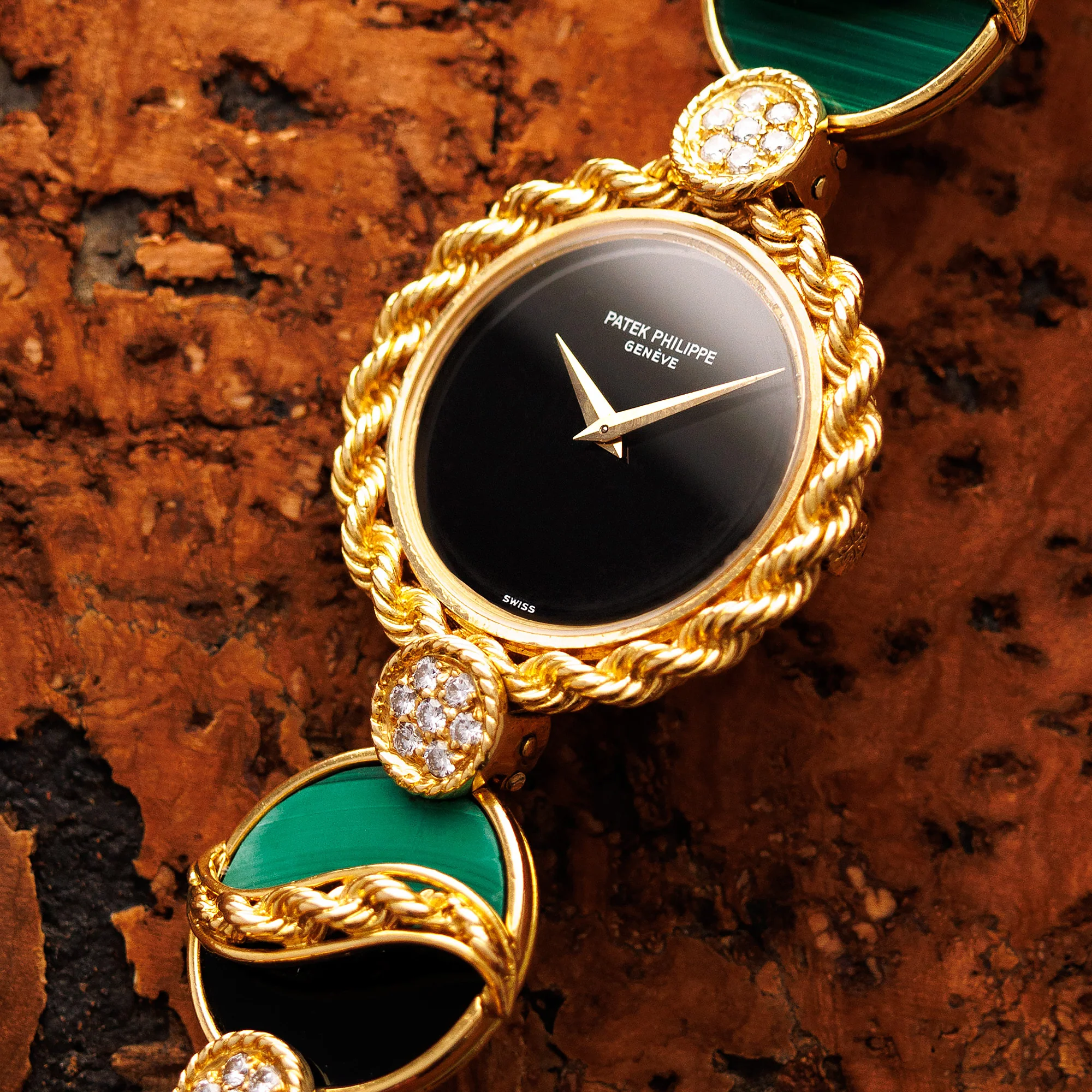 Patek Philippe Onyx, Malachite & Diamond Watch Ref. 4282 - Image 3