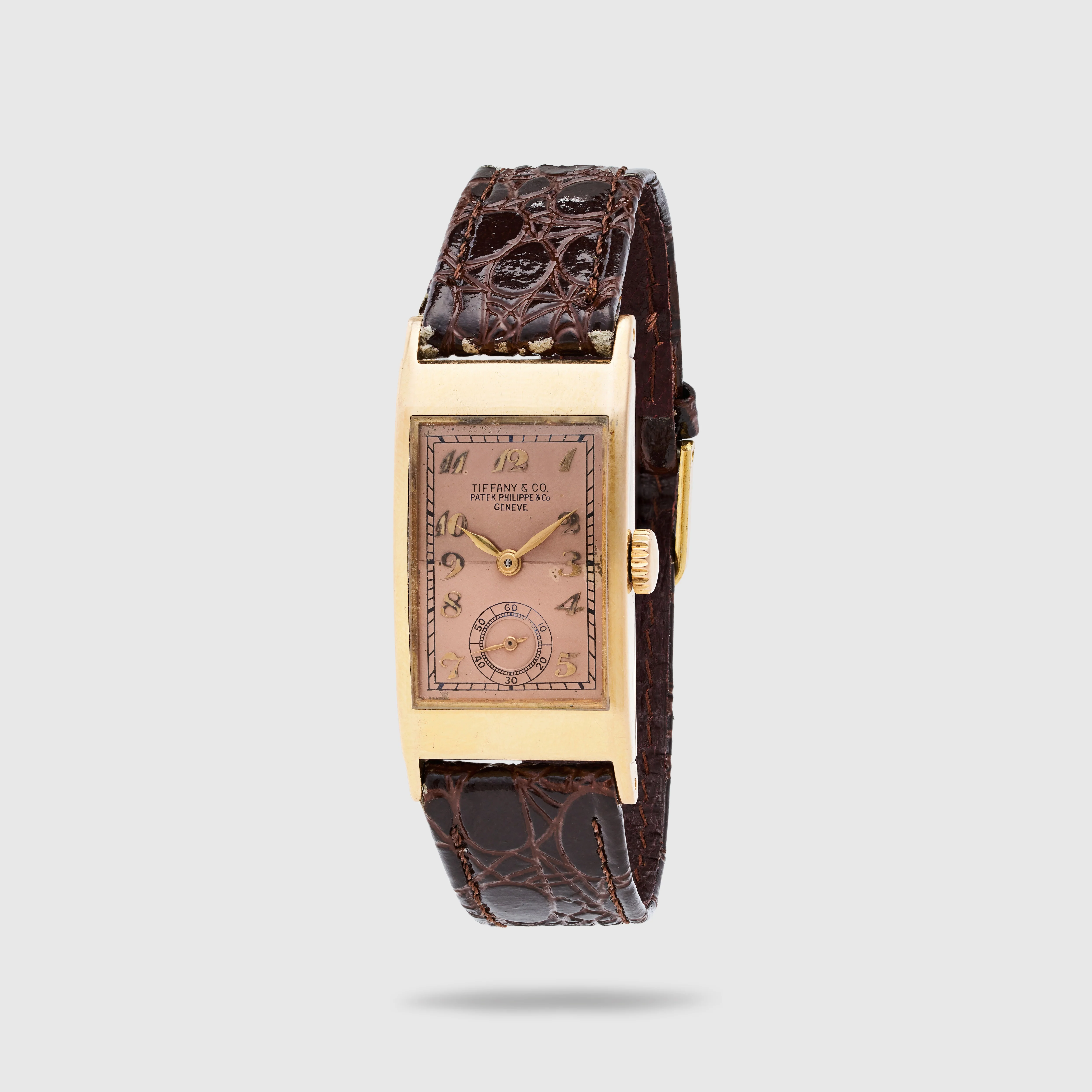 Patek Philippe Pink Gold Rectangular Watch Ref. 425 Retailed by Tiffany & Co. - Image 2