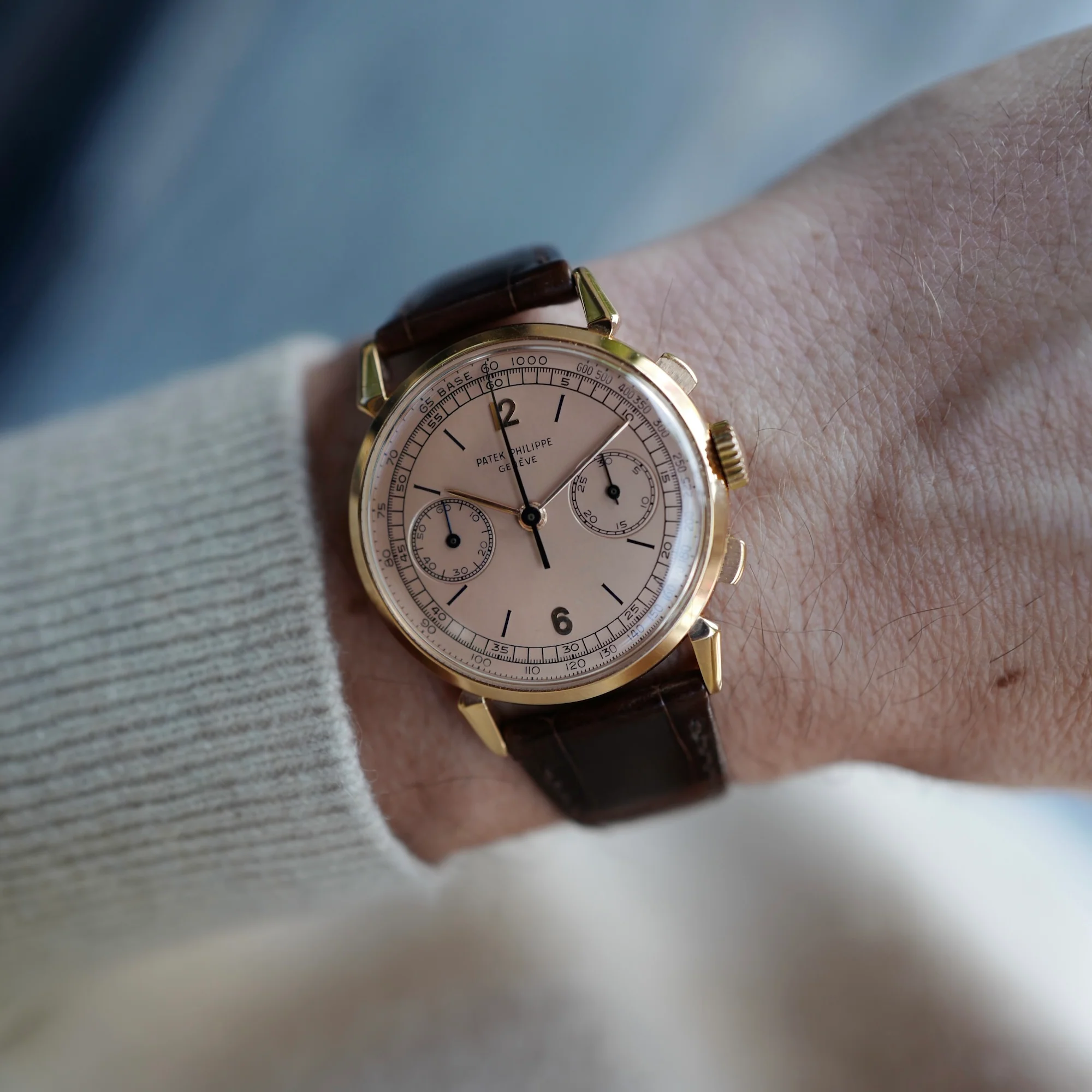 Patek Philippe Pink Gold Tachymeter Chronograph Watch Ref. 1579 - Image 5