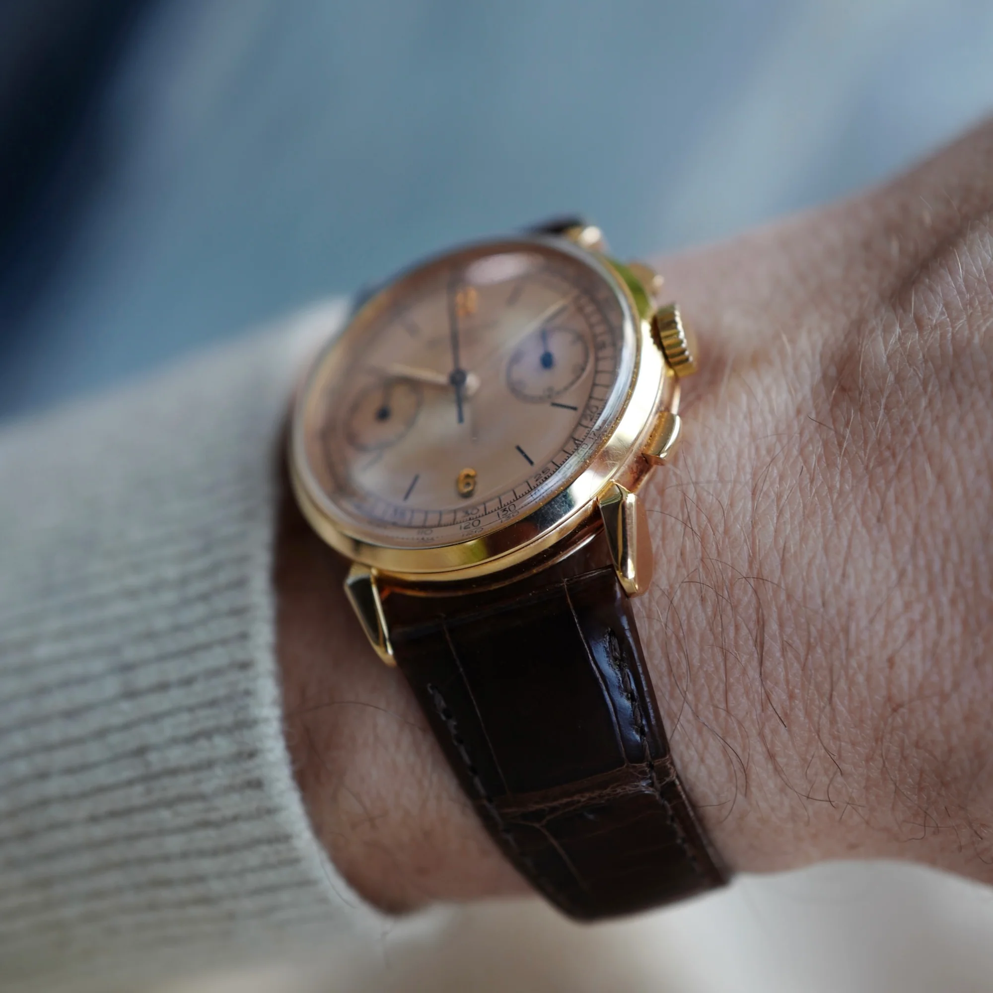 Patek Philippe Pink Gold Tachymeter Chronograph Watch Ref. 1579 - Image 6