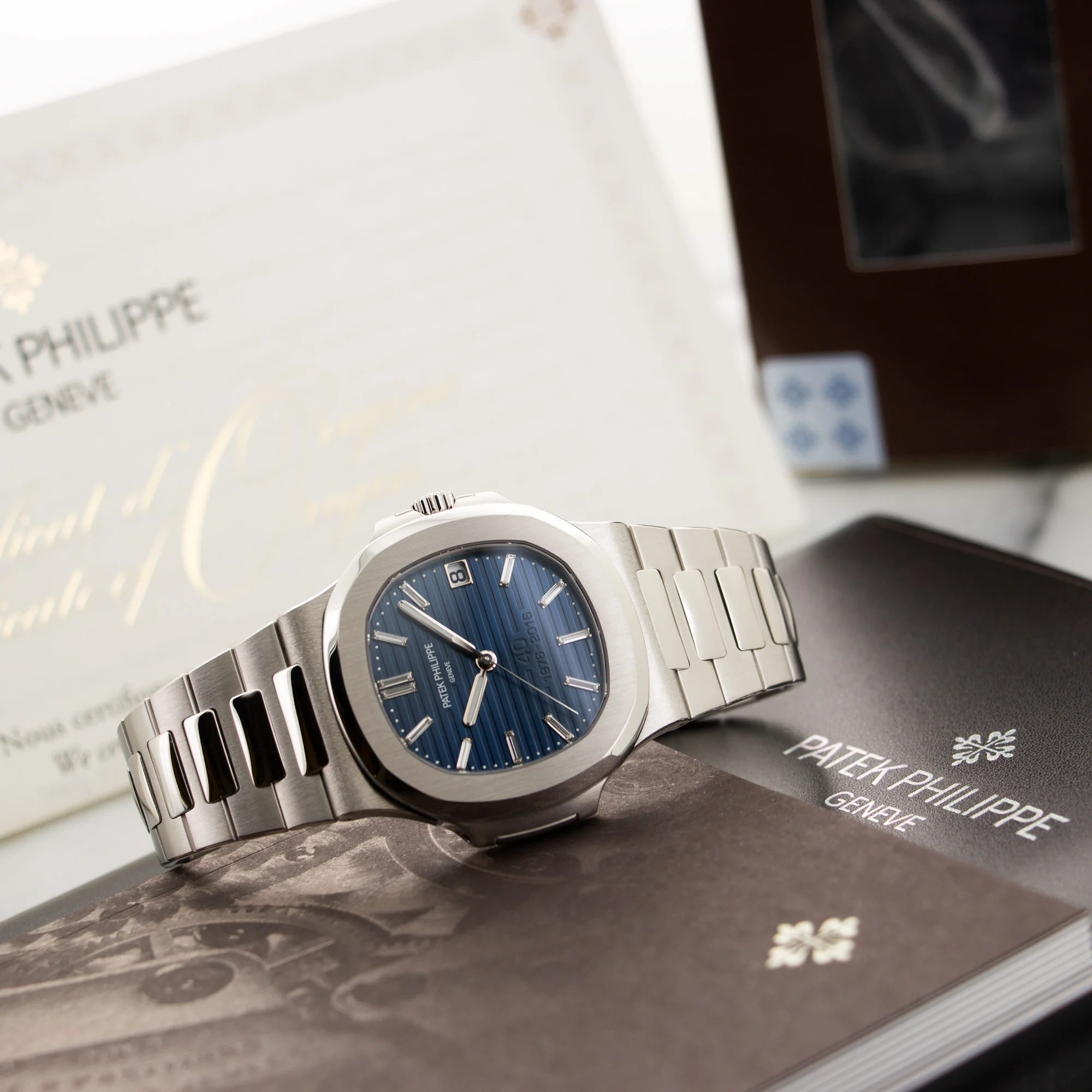 Patek Philippe Platinum Anniversary Nautilus Baguette Diamond Watch Ref. 5711 - Image 5
