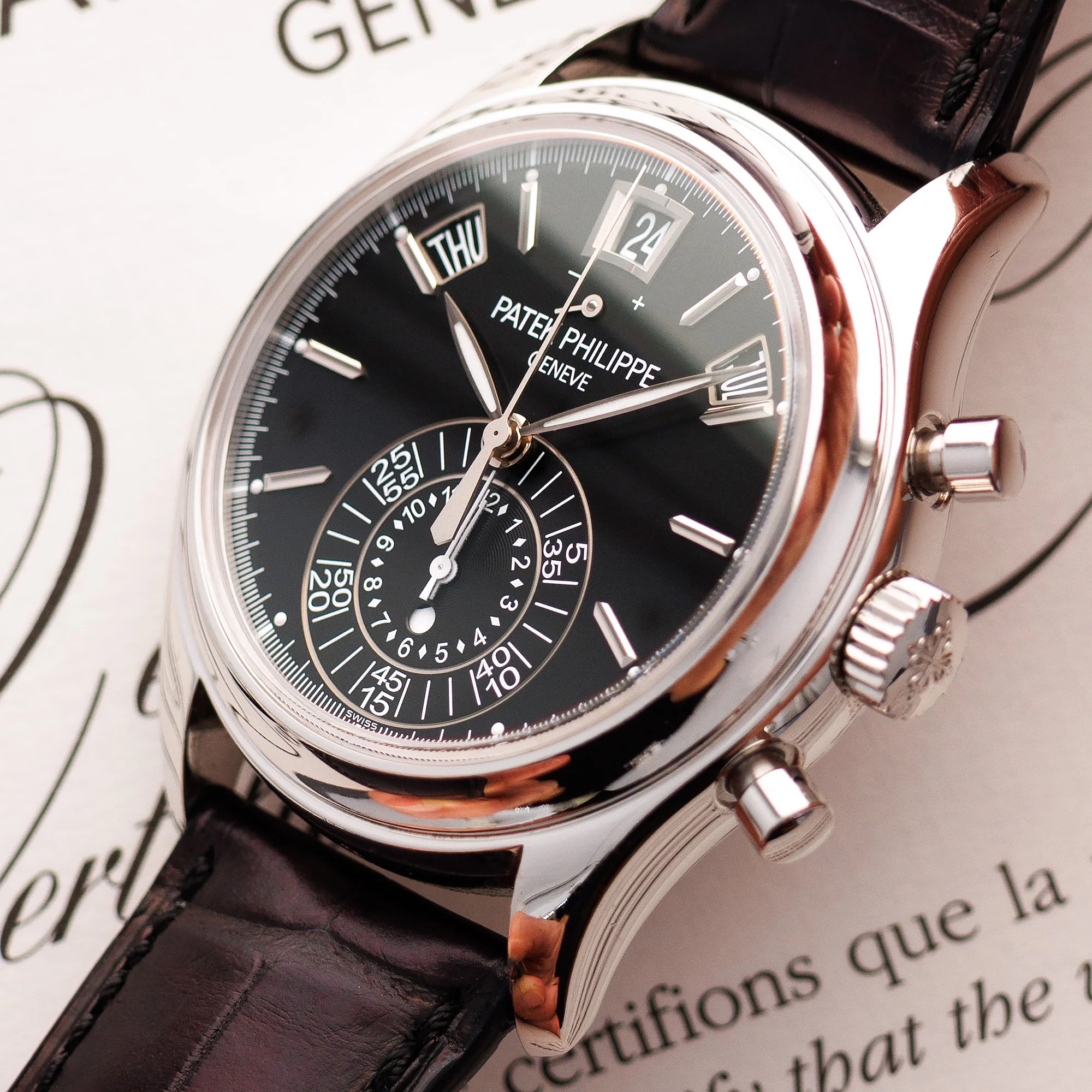 Patek Philippe Platinum Annual Calendar Chronograph Ref. 5960P-016 - Image 2